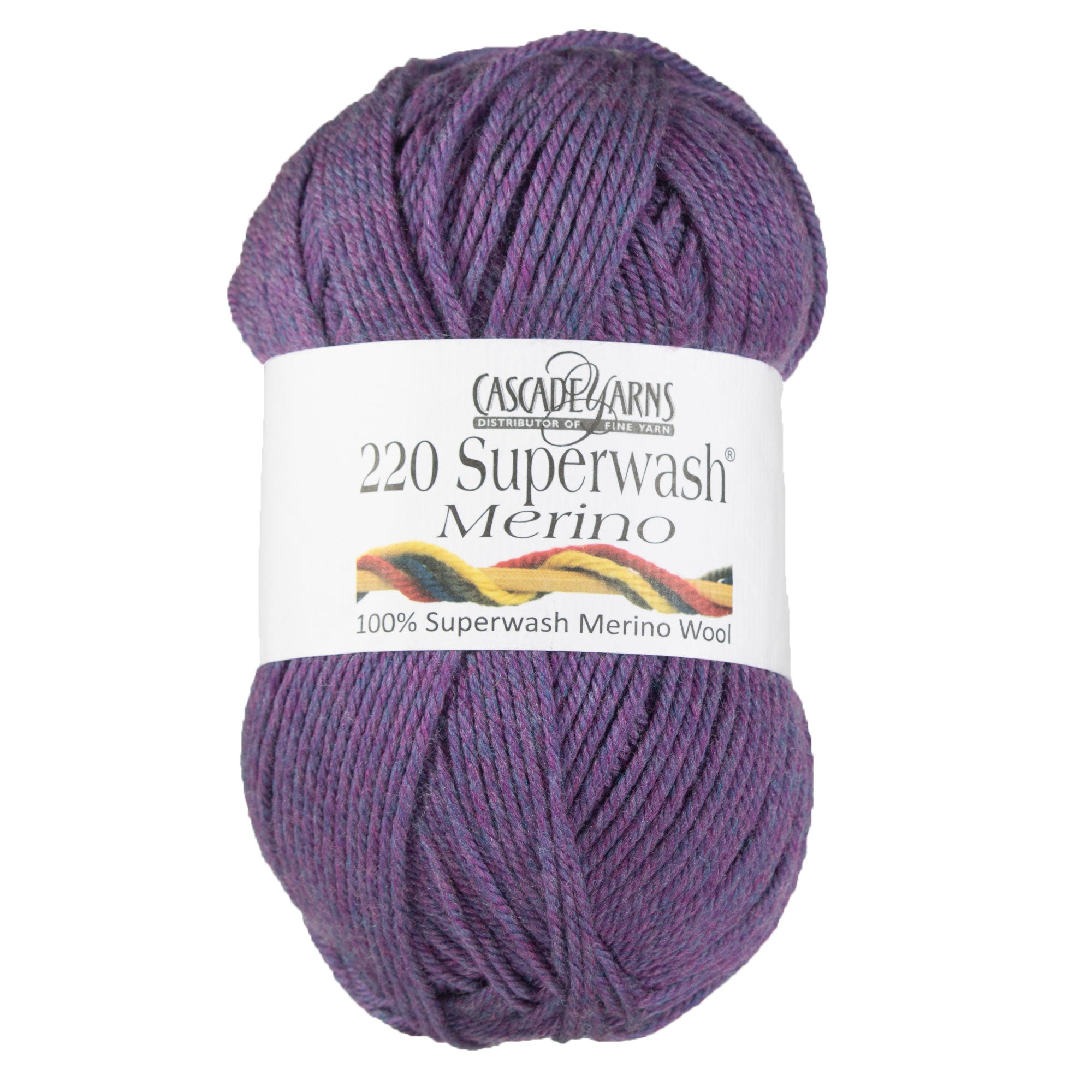 Cascade Yarns 220 Superwash Merino Yarn - 077 Violet Heather: Machine-Washable, Versatile Crafting Yarn