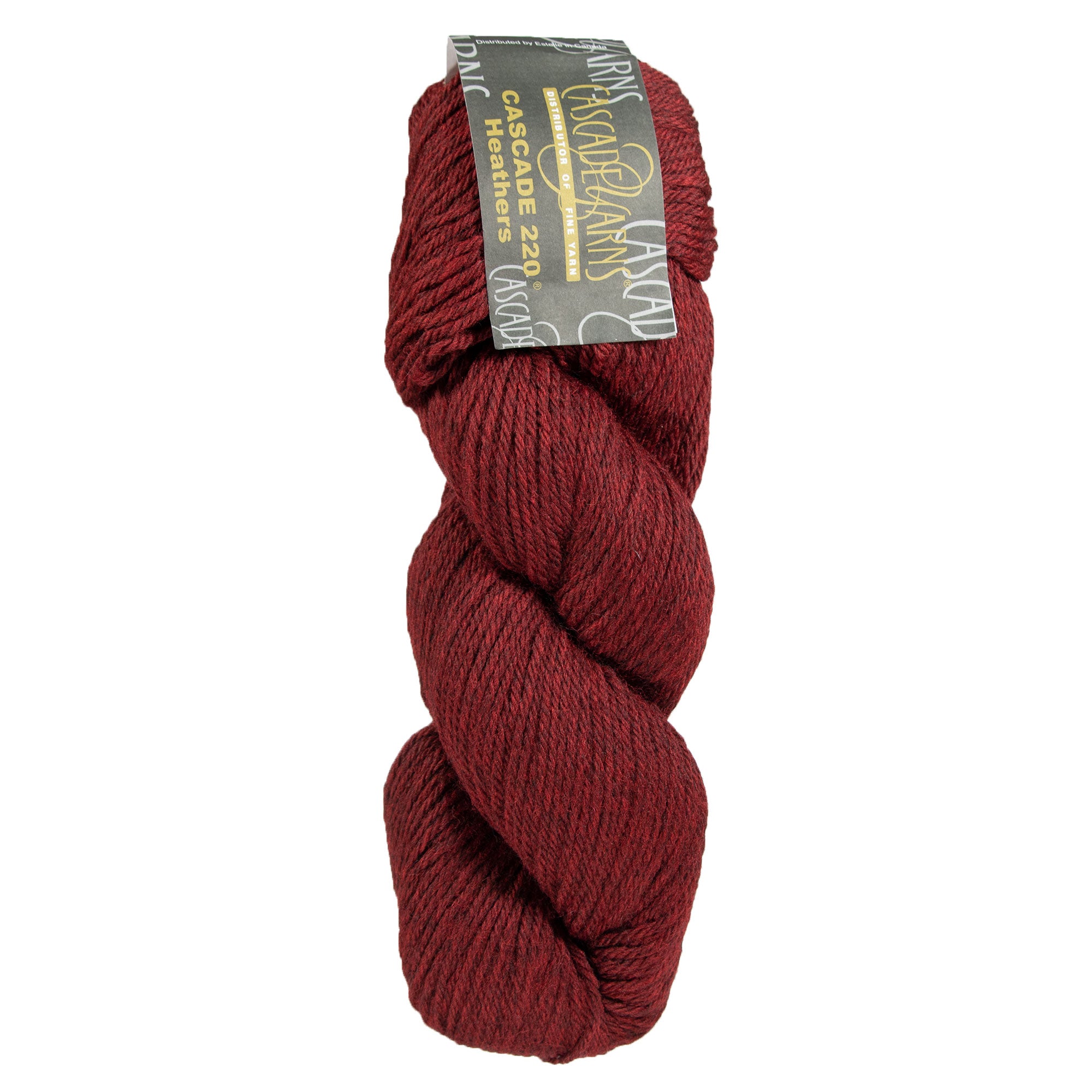Cascade 220 Yarn - 9489 Red Wine Heather - Premium Peruvian Highland Wool for Knitting, Crochet & Weaving