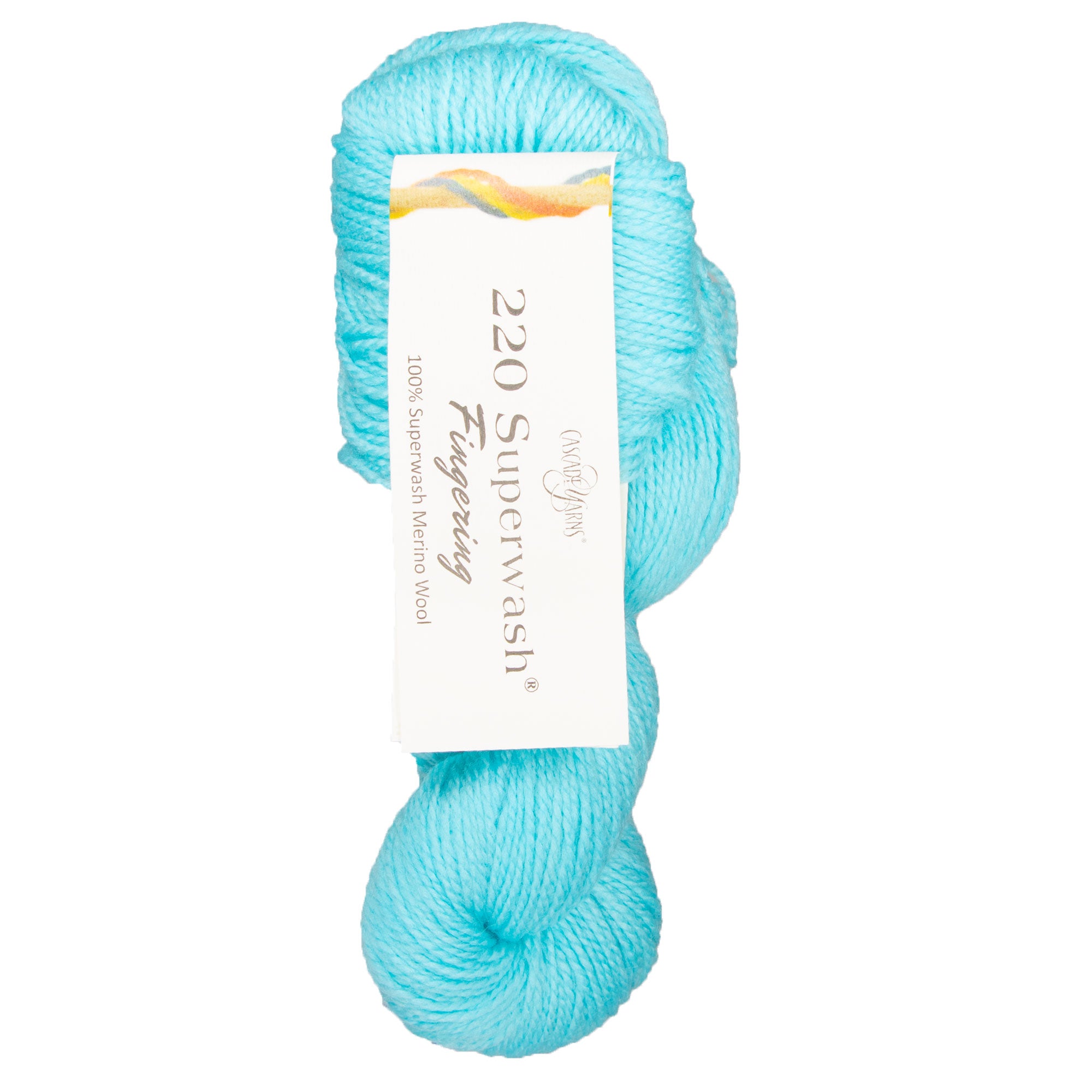 Cascade Yarns 220 Superwash Fingering Yarn in Stunning 36 Aqua - Ideal for Colorful Fall/Winter Knits