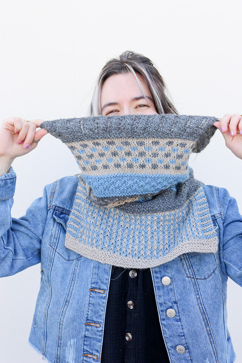 Jimmy Beans Wool SNYC Patterns - Exclusive Juniper Creek Cowl Knit Pattern - PDF Download