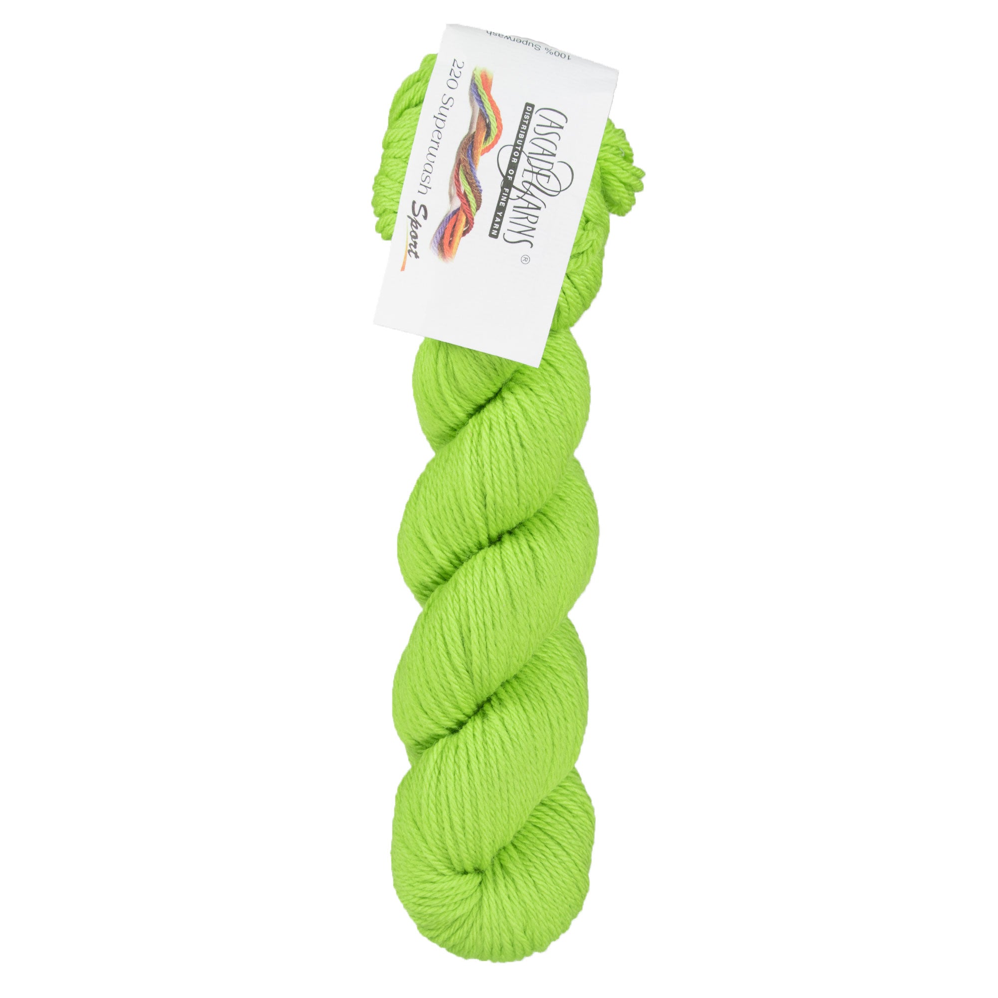 Cascade Yarns 220 Superwash Sport Yarn - Premium 0240 Jasmine Green for Diverse Projects