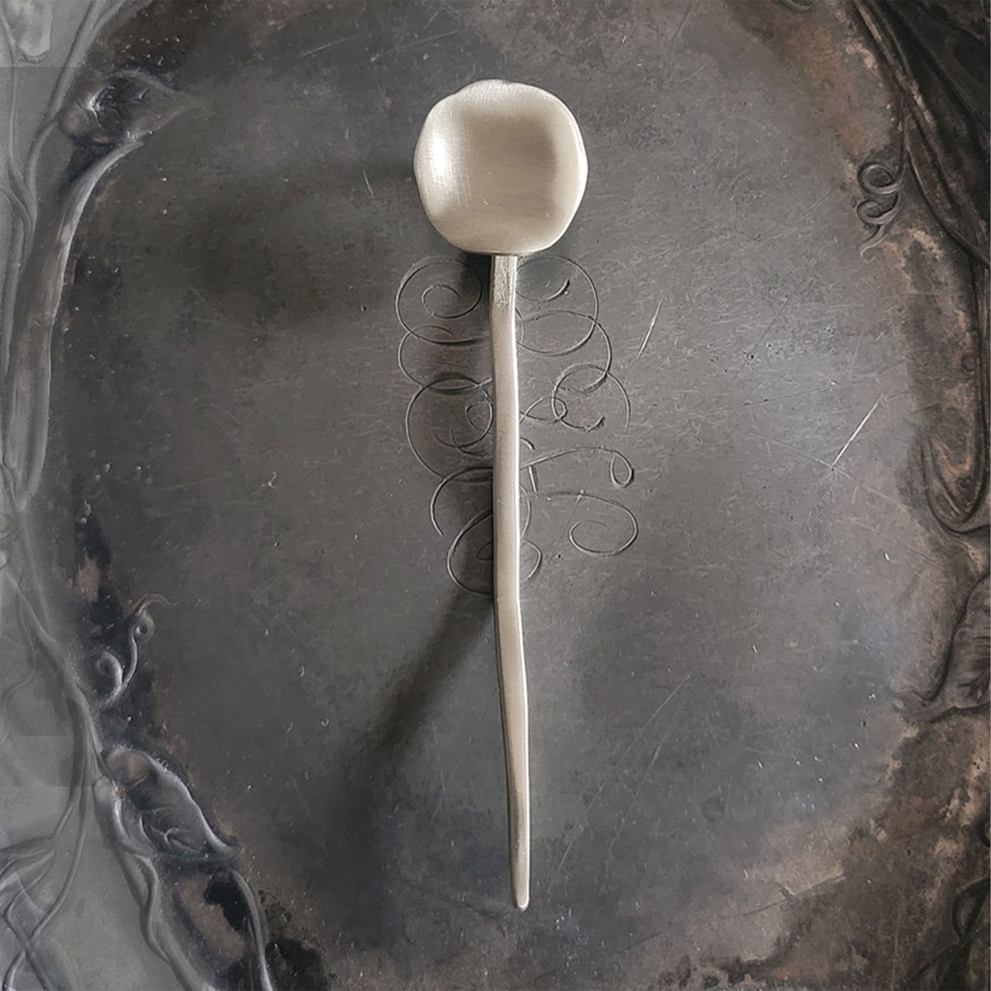 JUL Midcentury Modern Circle Shawl Pins and Sticks - Exquisite White Bronze or Brass Accessories