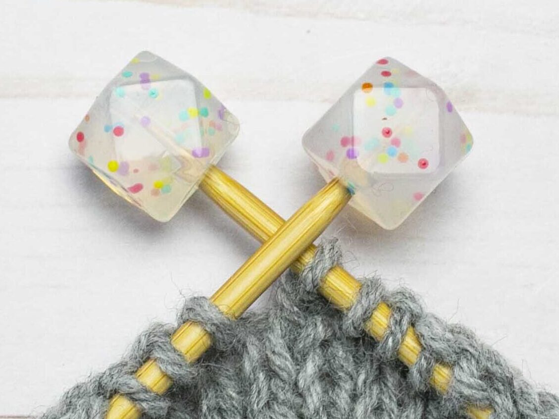 Fox & Pine Stitches Confetti Hexagon Stitch Stoppers - The Ultimate Point Protectors for Knitters
