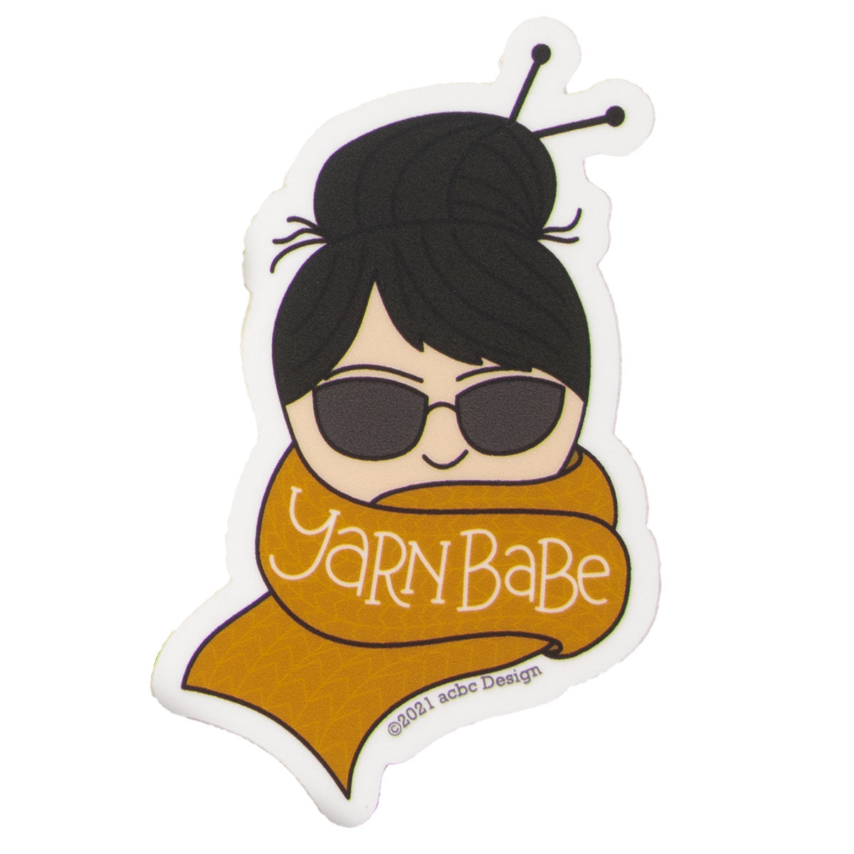 acbc Design Yarn Babe Collection - Stunning Yellow Scarf Inspired Vinyl Sticker
