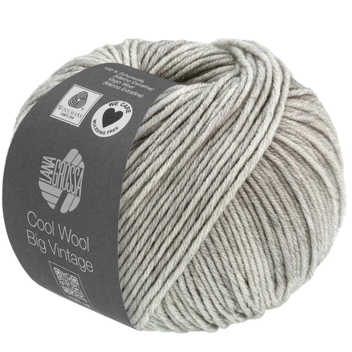 Lana Grossa Premium Cool Wool Big Vintage Yarn - 7169 Light Grey