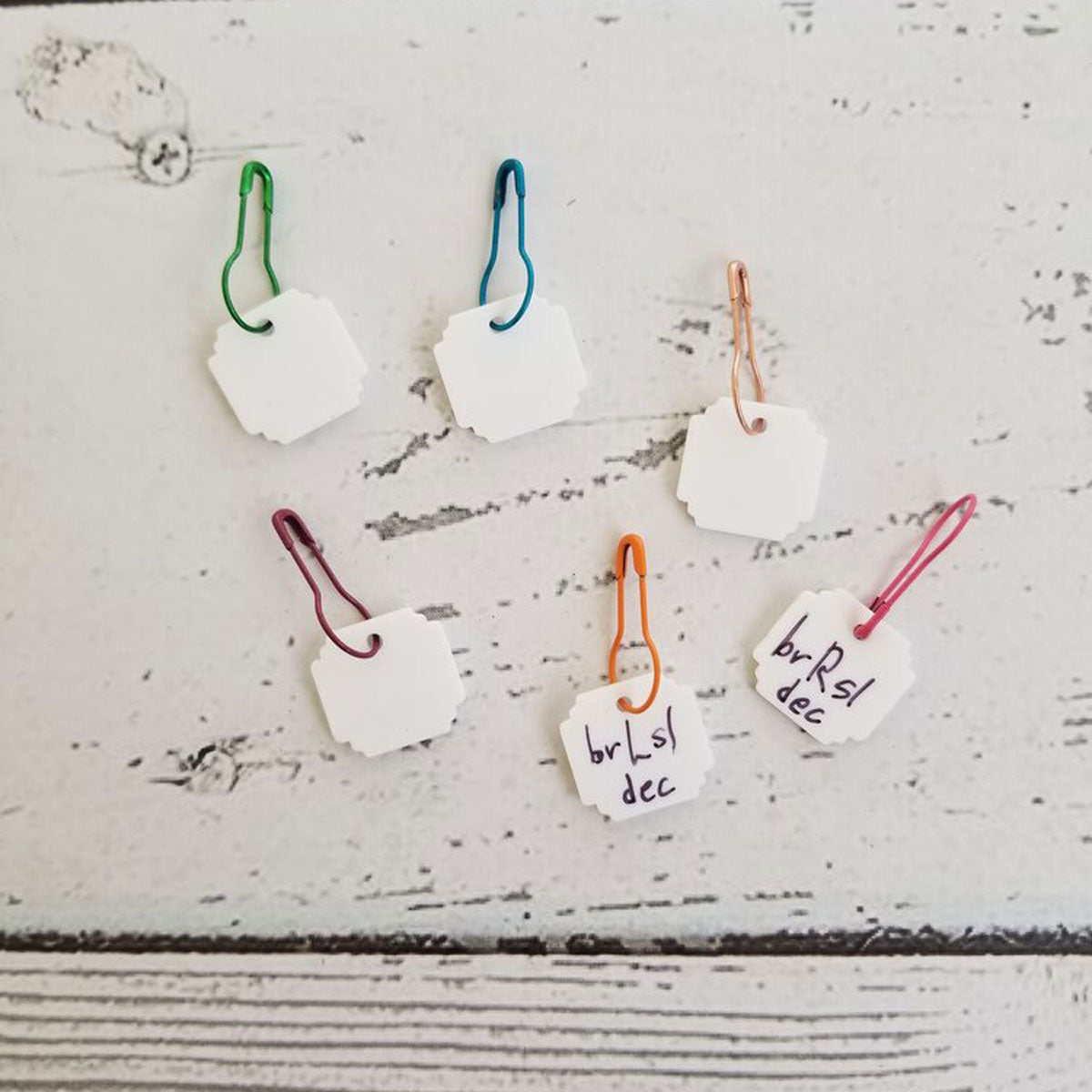 Katrinkles White Acrylic Write - On / Wipe - Off Stitch Markers for Knitting Projects