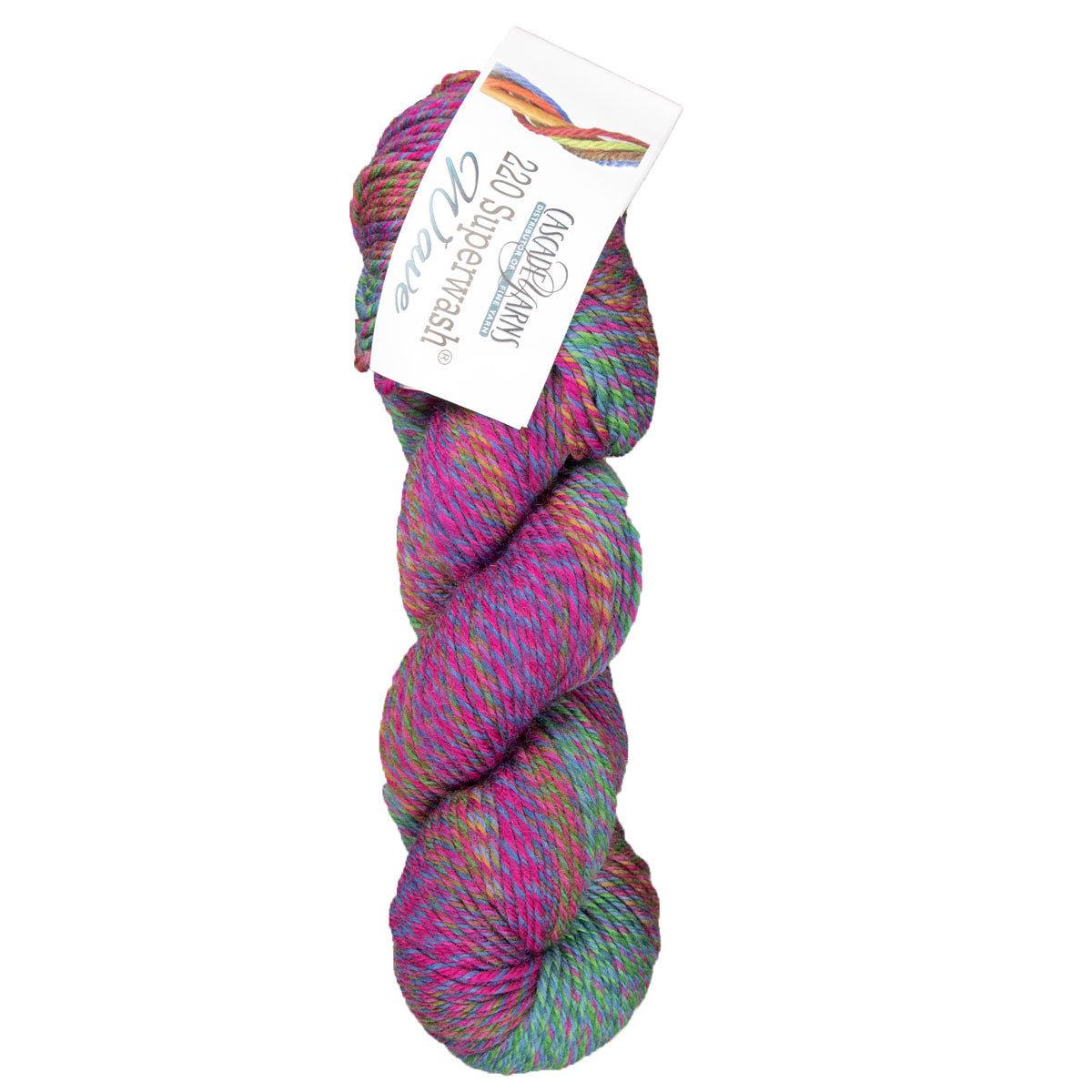 Cascade Yarns 220 Superwash Wave DK Yarn - 119 Wildflower with Stunning Color Shift