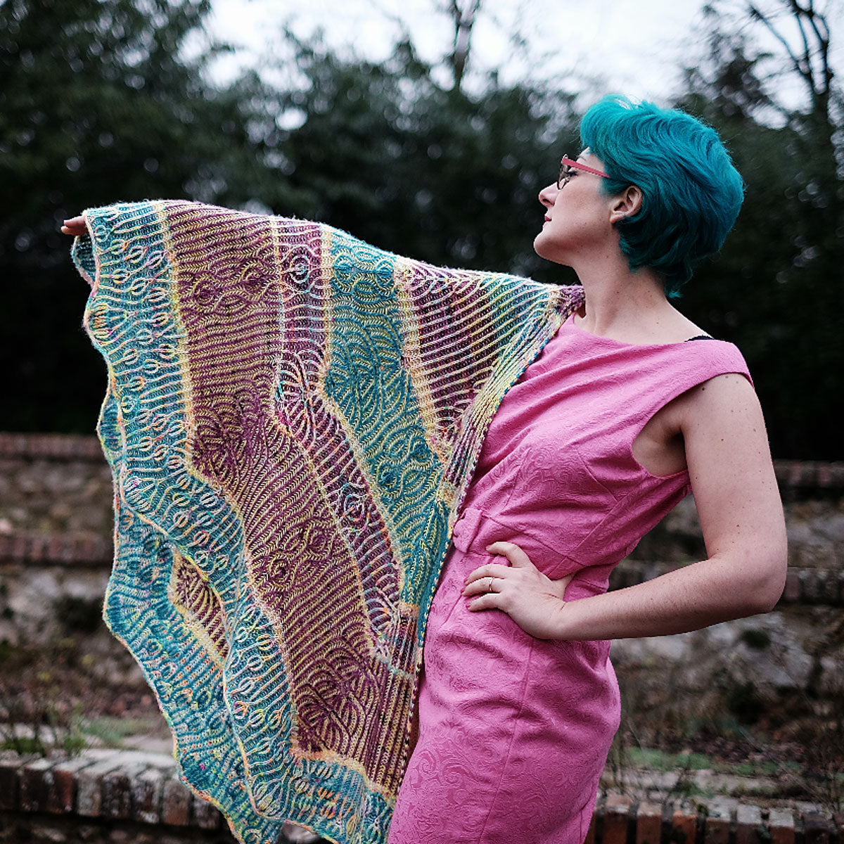 Julie Knits in Paris Pattern Collection - Gaga For Ewe Reversible Shawl Patterns - PDF Download