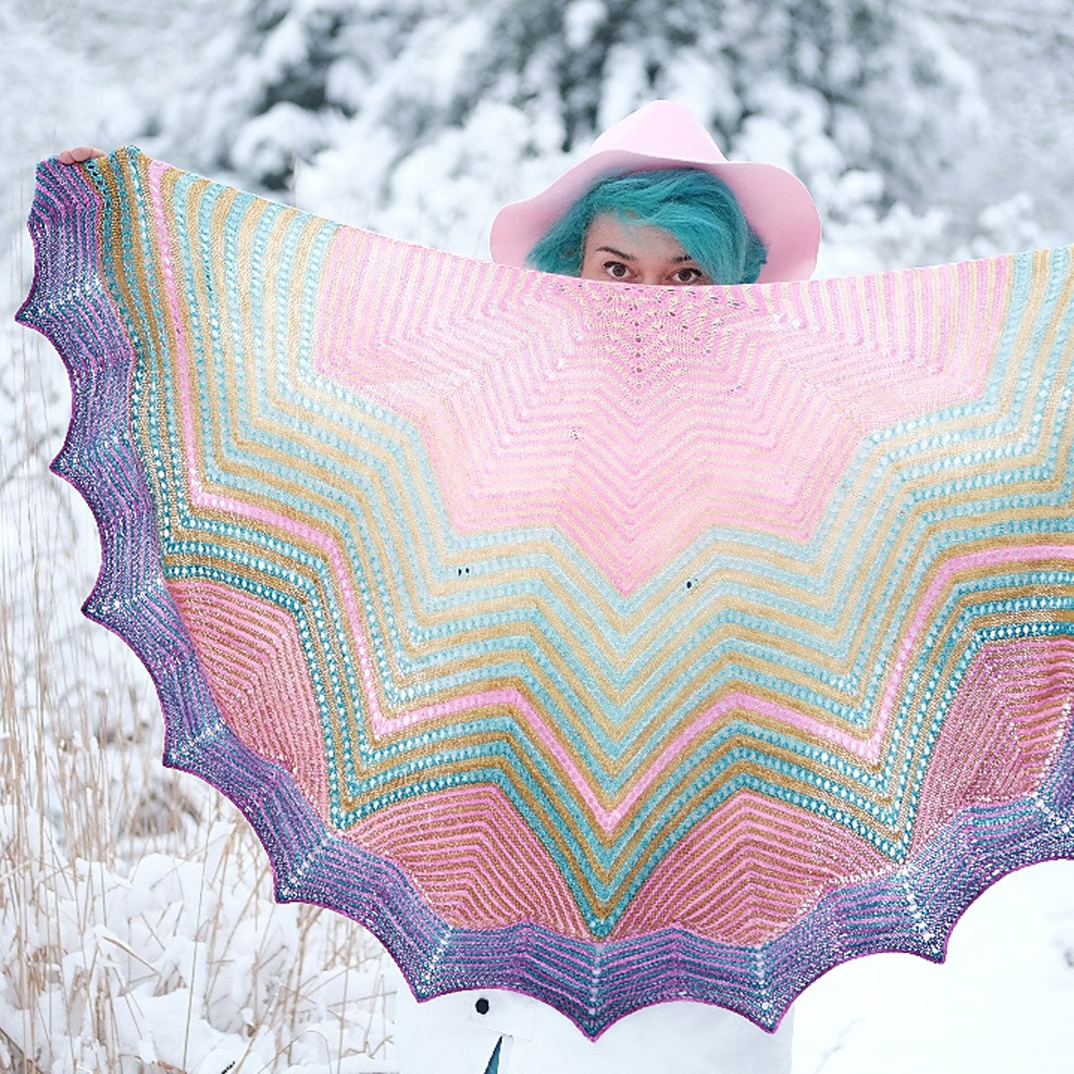 Julie Knits in Paris Pattern Collection - Chevronne Shawl Pattern - PDF Download for Beginners