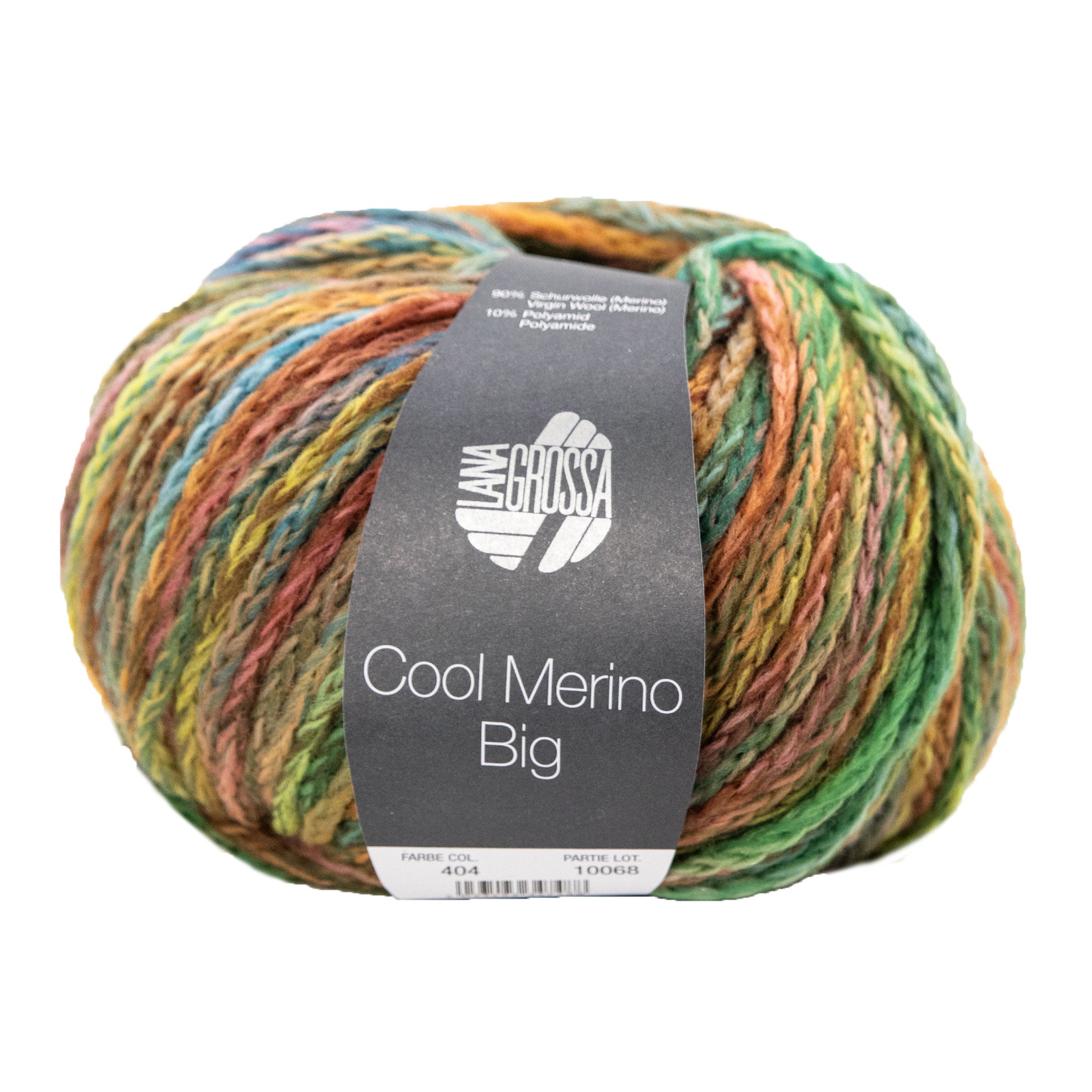 Lana Grossa Cool Merino Big Color Yarn - Stunning 404 Chestnut/Jade/Ochre/Olive/Pink/Red Blend