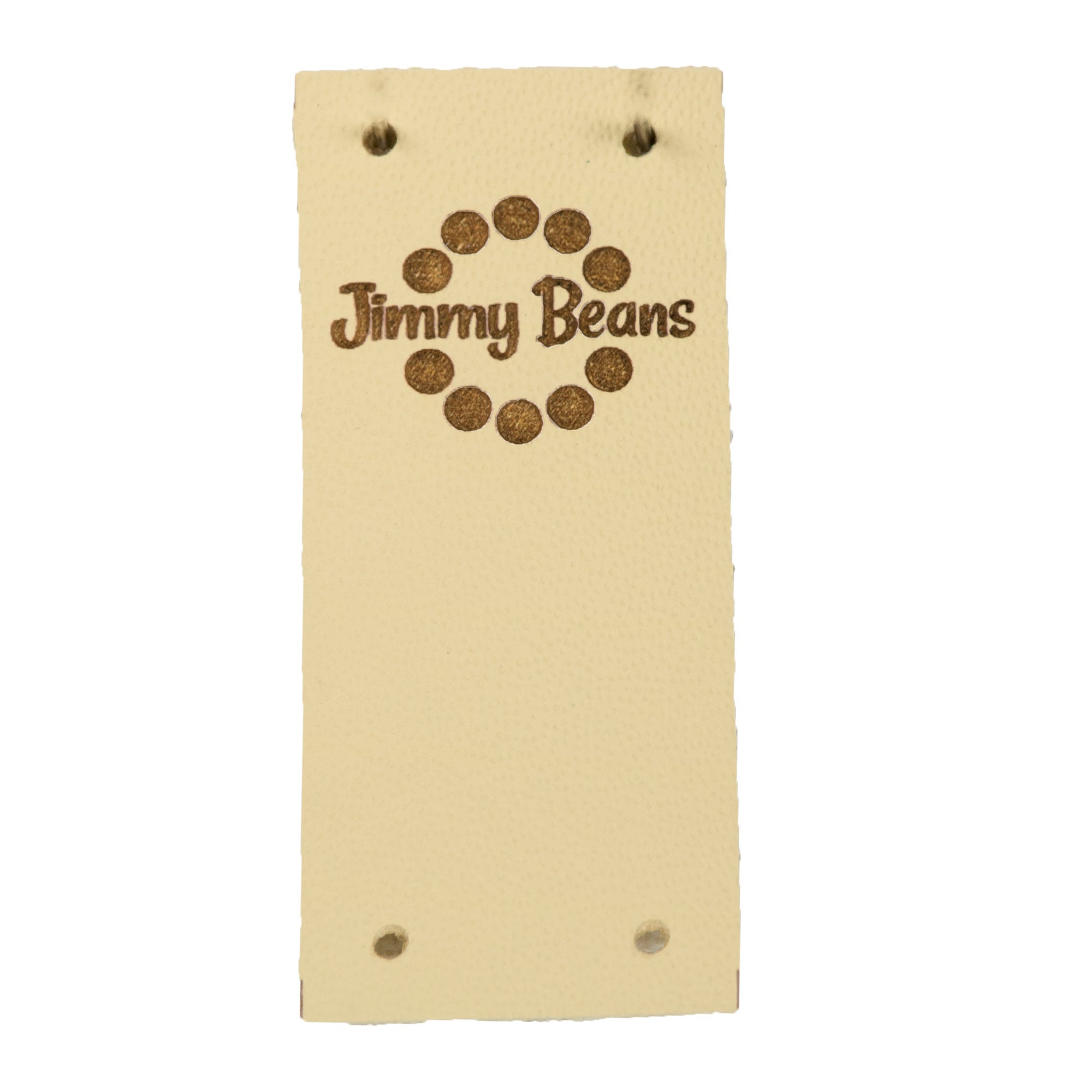 Exclusive Jimmy Beans Logo Center - Fold Leather Labels for Handmade Garments
