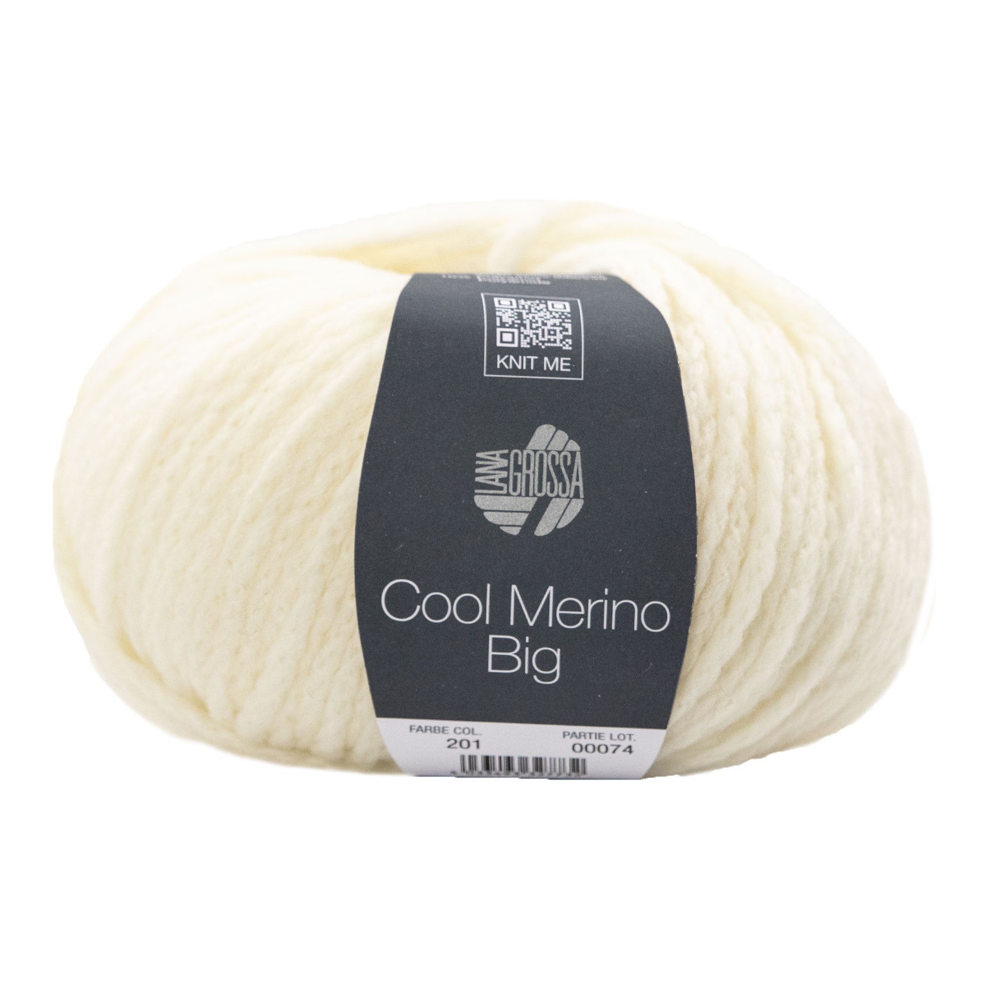 Lana Grossa Cool Merino Big Yarn - 201 Off White: Fluffy and Strong Knitting Yarn