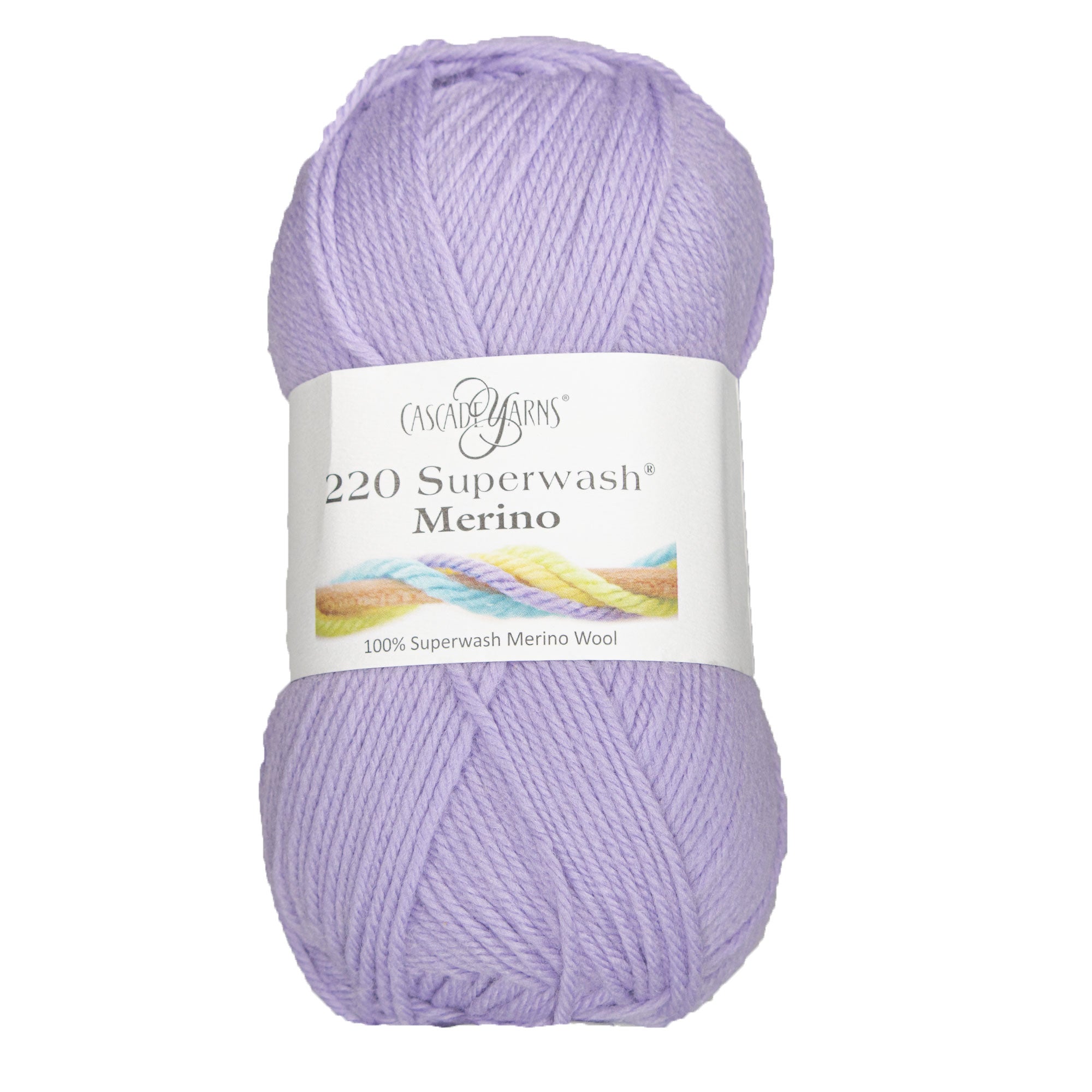 Cascade Yarns 220 Superwash Merino Yarn - 124 Pastel Lilac - Soft & Versatile Worsted Weight