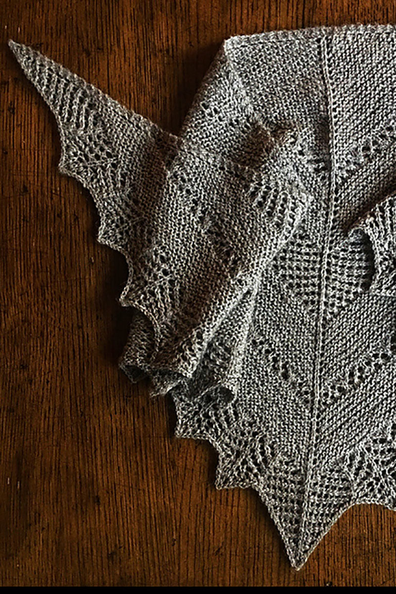 Justine Chenel Designs - Cozy Arrowhead Lace Garter Shawl Pattern - PDF Download