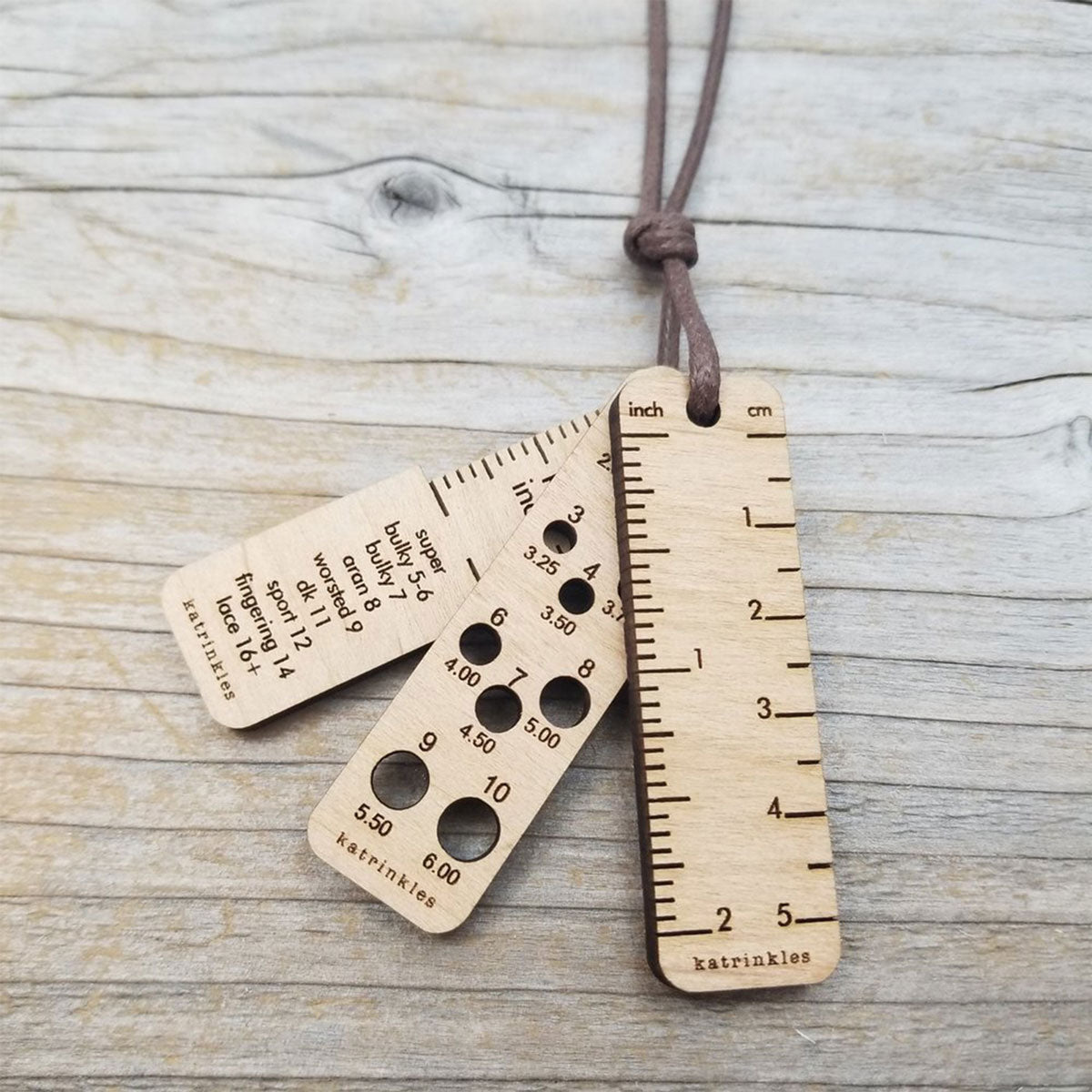 Katrinkles Handmade Knit Jewelry - Exquisite Tiny Tool Pendant Necklace in Brown