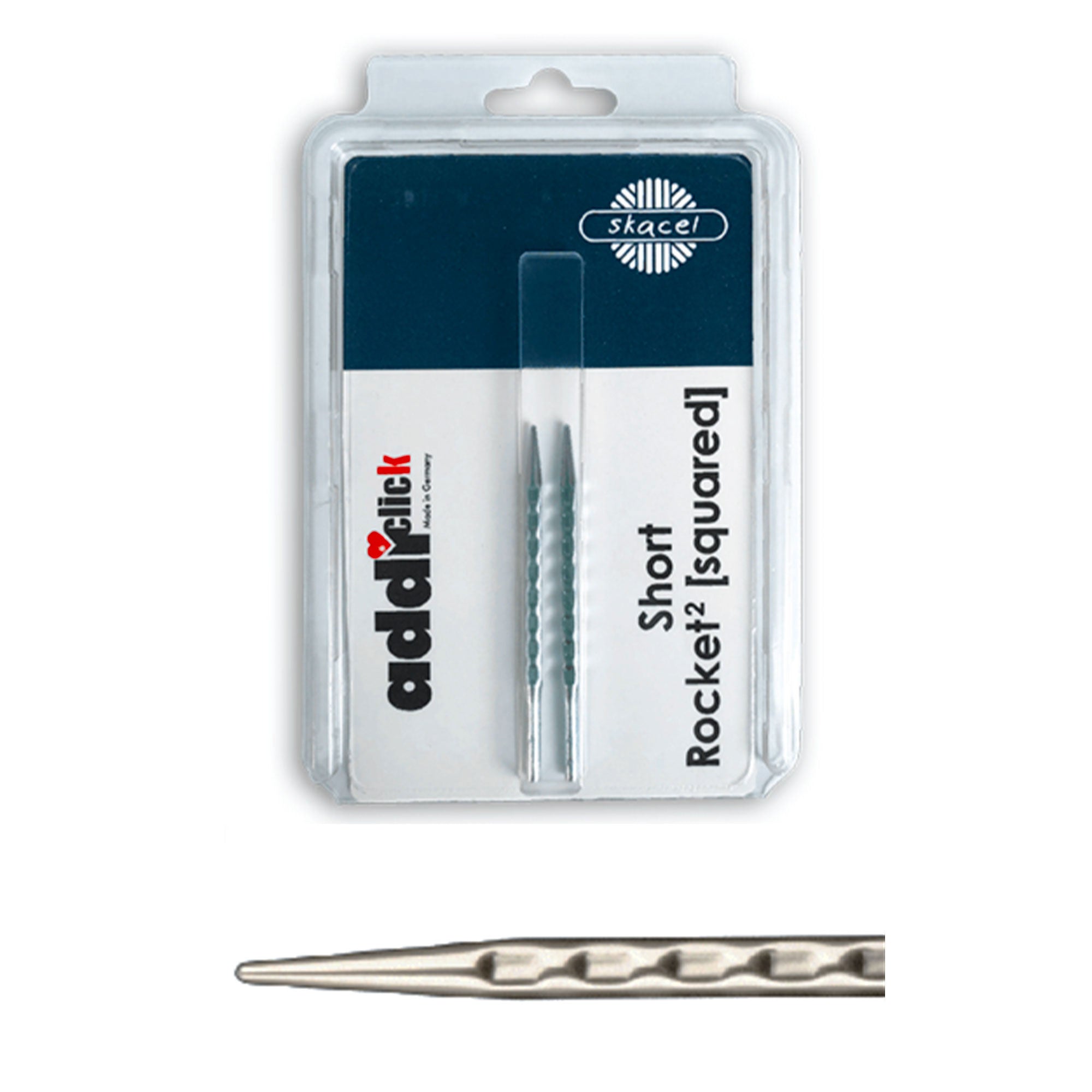 addi Rocket Squared Click Short Tips (4) Knitting Needles - US 8 - Ideal for Streamlined Knitting