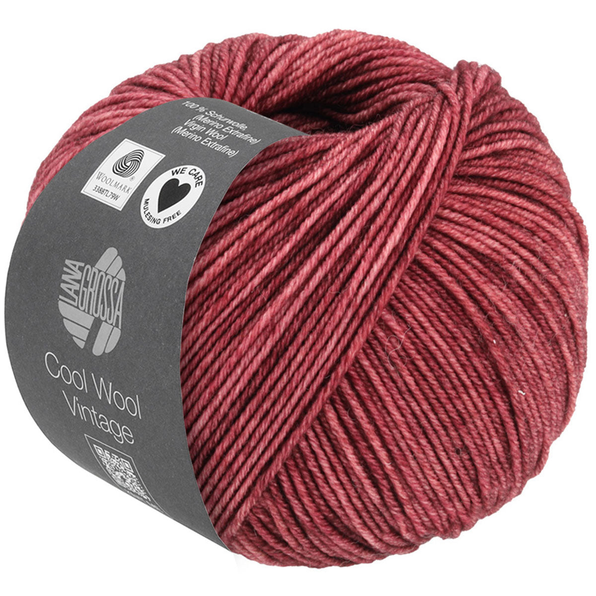 Lana Grossa Premium Cool Wool Vintage Yarn - 7364 Burgundy