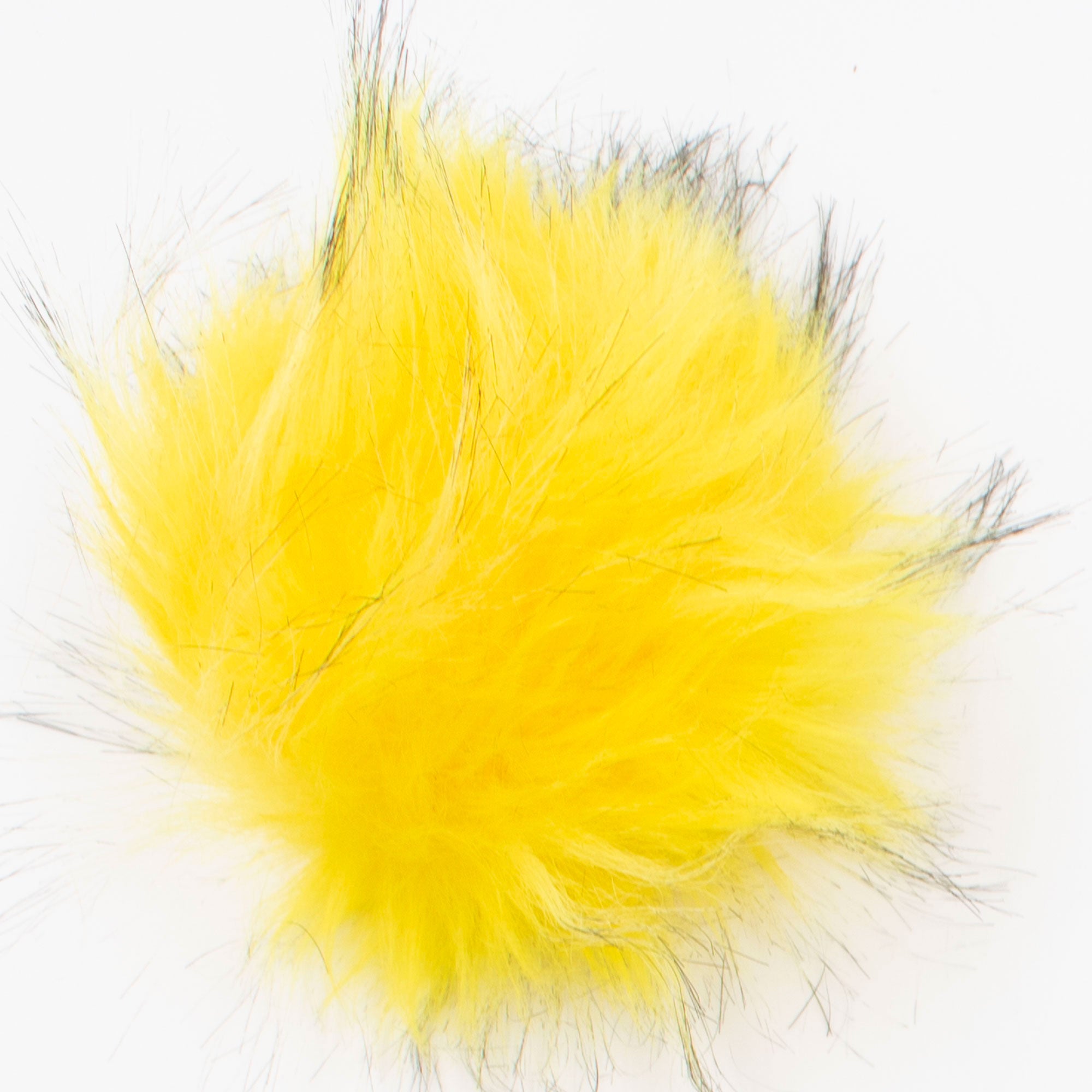 Jimmy Beans Wool Premium Faux Fur Pom Poms with Snap - Bright Yellow