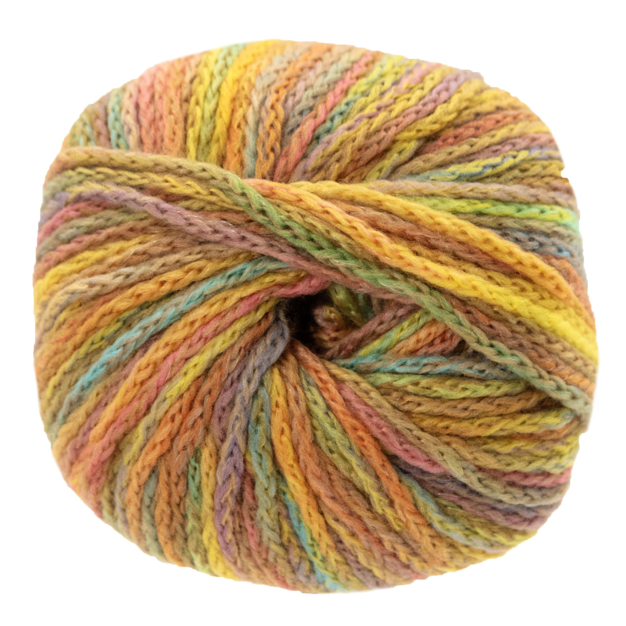 Lana Grossa Cool Merino Big Color Yarn - Stunning 403 Golden Yellow/Ochre/Lime/Salmon/Khaki Blend