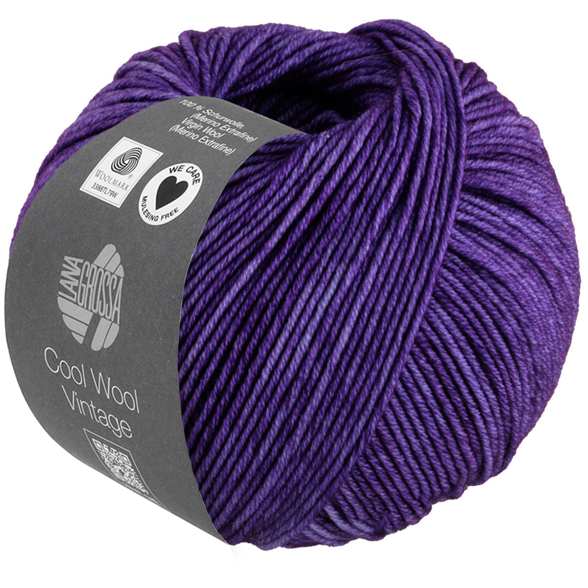 Lana Grossa Premium Cool Wool Vintage Yarn - 7372 Violet for Stunning Handicrafts