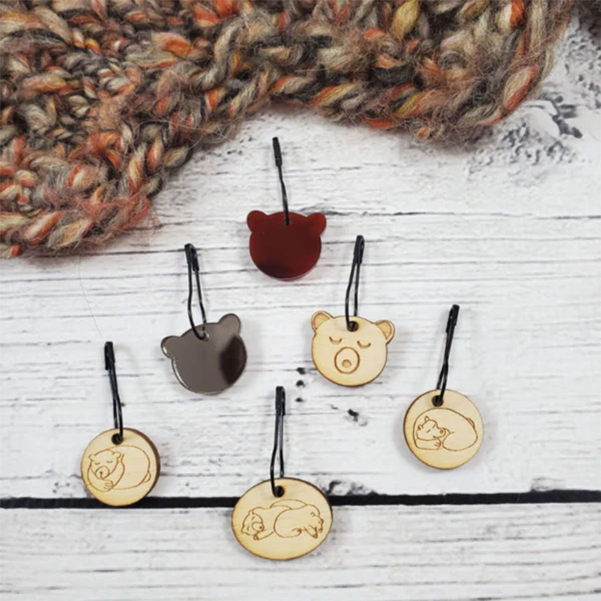 Charming Katrinkles Stitch Markers - Adorable Hibernating Bears Design