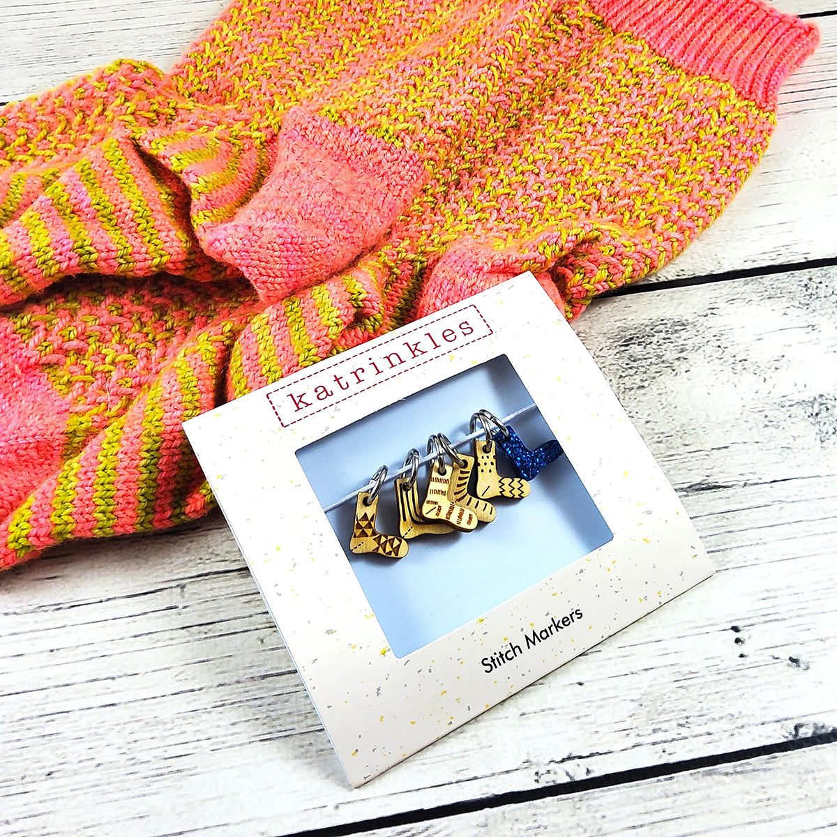 Charming Katrinkles Stitch Markers - Adorable Tiny Socks