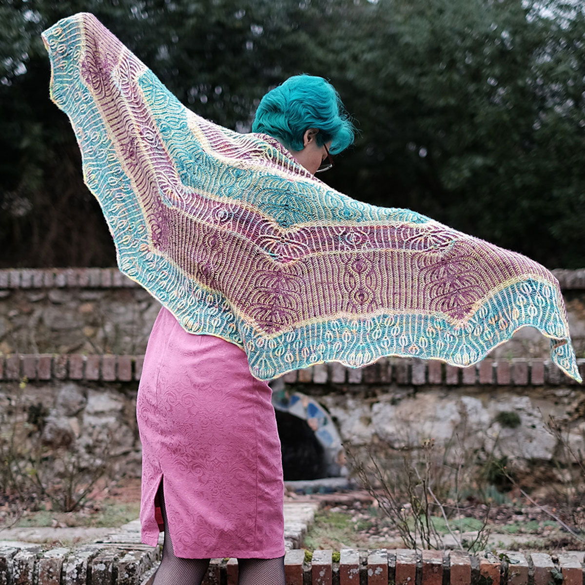 Julie Knits in Paris Pattern Collection - Gaga For Ewe Reversible Shawl Patterns - PDF Download