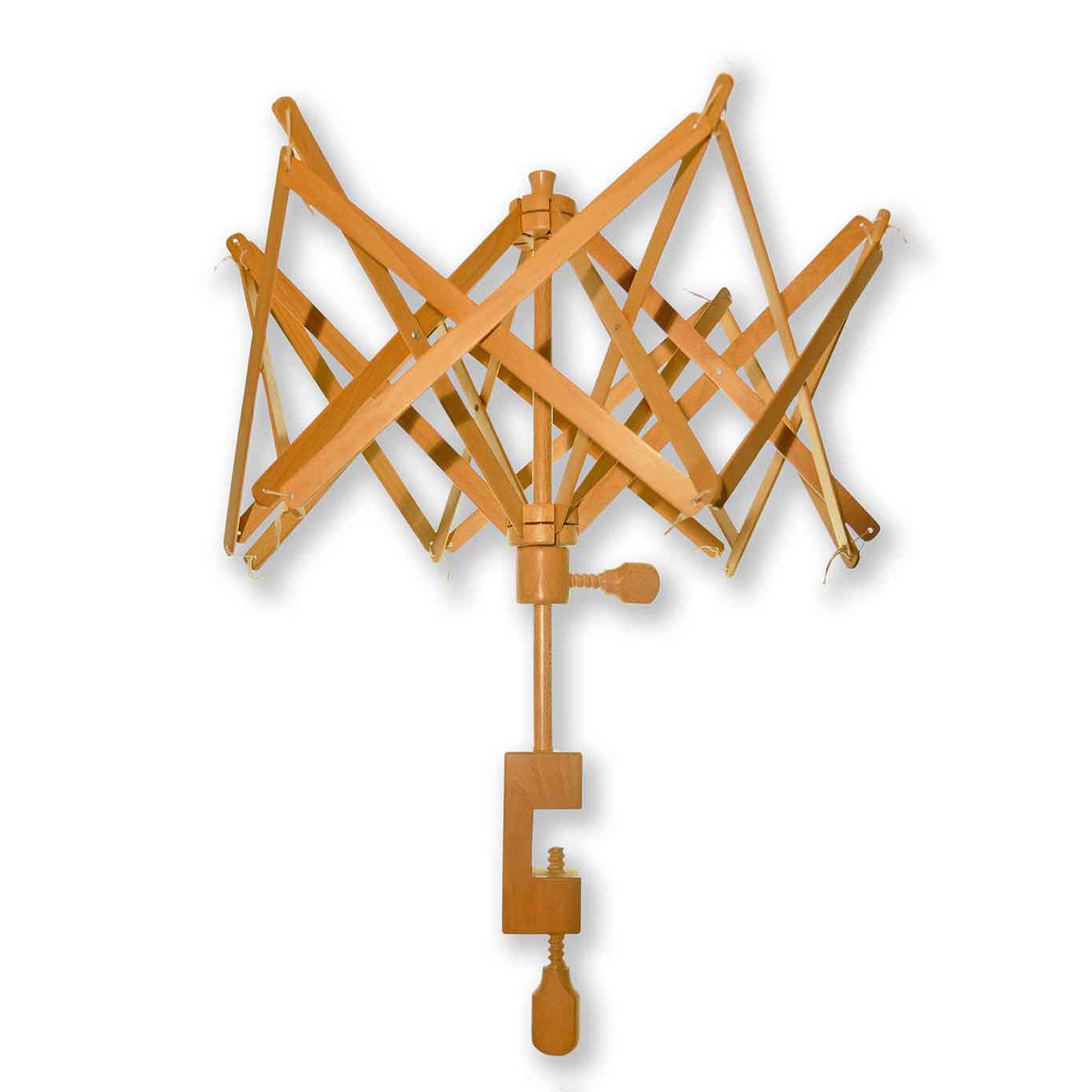 Lacis Large Wooden Umbrella Swift Reeling Machine - Opens to 100 for Effortless Yarn Winding in Knitting and Crocheting