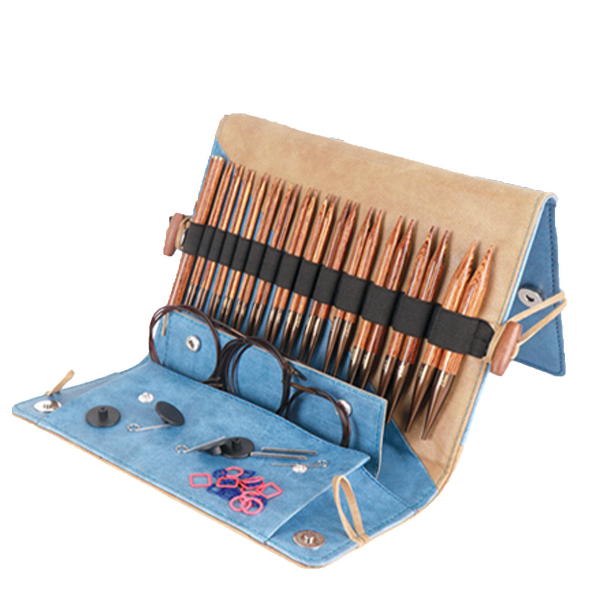 KnitPro Ginger Interchangeable Grande Needle Set - Premium Wood Needles for All Yarn Projects