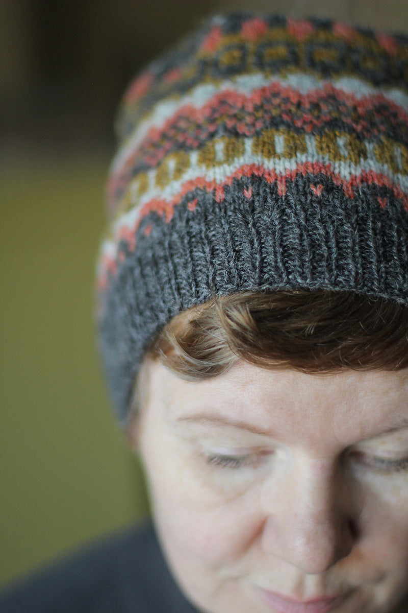 Jamieson's of Shetland Huxter Hat Kit - Gudrun Johnston's Geometric Design with Spindrift Yarn