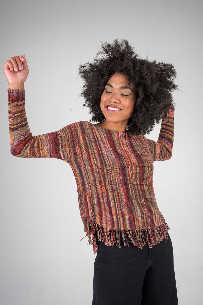 Berroco Booklet #421 Summer Sesame Patterns - Faye - Instant PDF Download for Bohemian Fringe Pullover