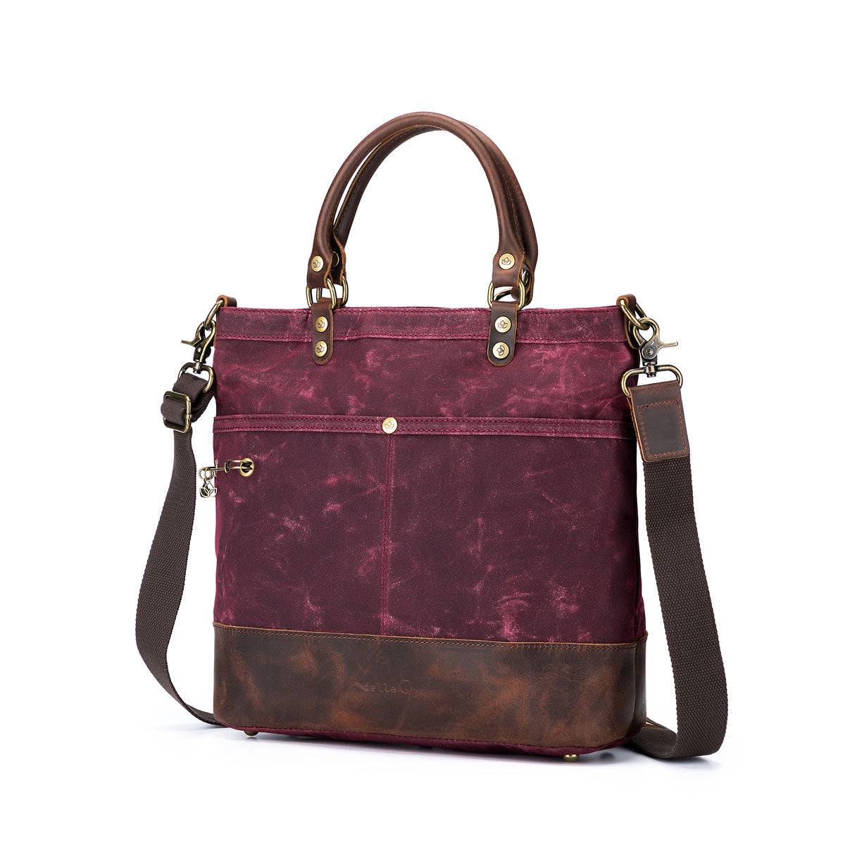 della Q Maker's Premium Red Canvas Tote for Knitters and Crocheters