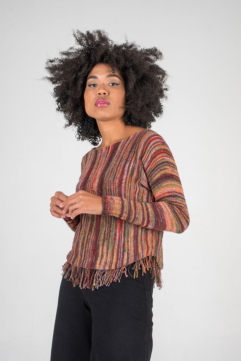 Berroco Booklet #421 Summer Sesame Patterns - Faye - Instant PDF Download for Bohemian Fringe Pullover