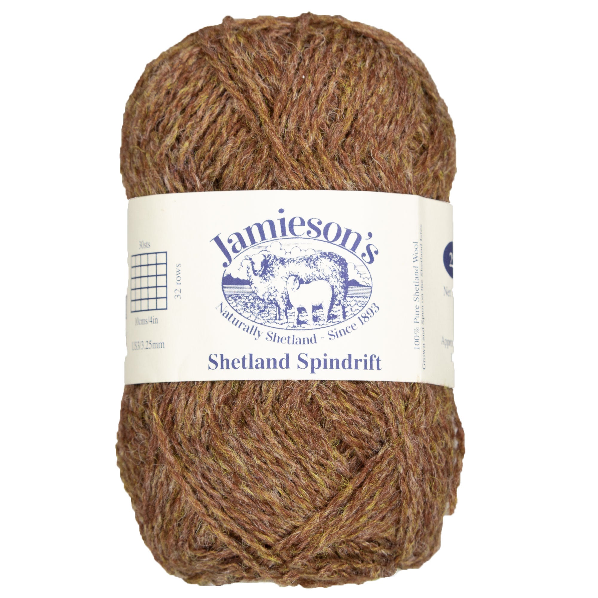 Jamieson's of Shetland Spindrift 2-Ply Yarn - 190 Tundra for Colorwork and Knitting