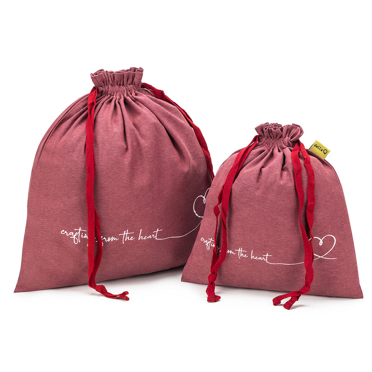 della Q Small Eden Project Bag 115-1 - Stylish Linen Wine-colored Project Bag