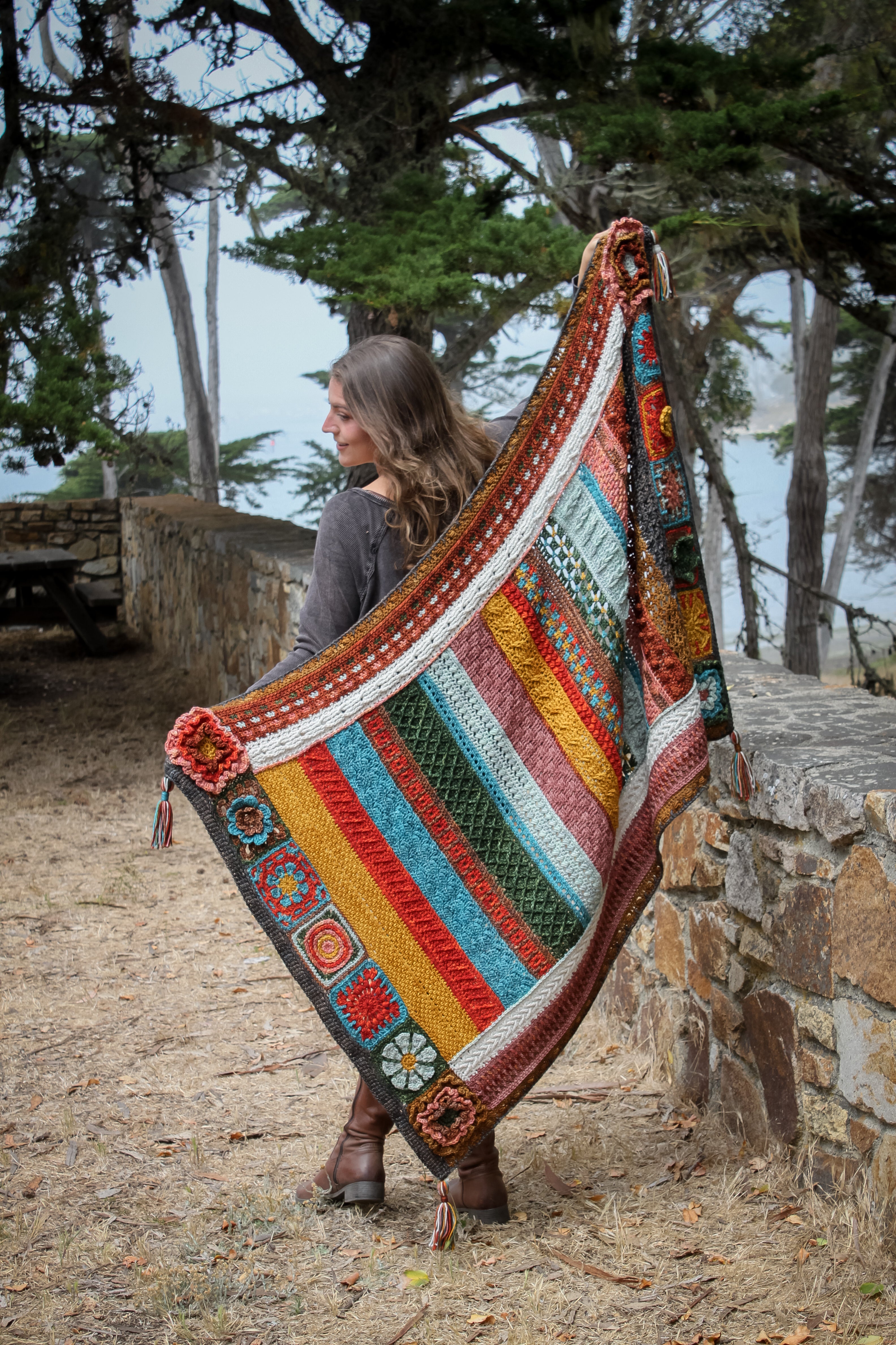 Jimmy Beans Wool 2025 Crochet Blanket Club Kits - Madelinetosh Tosh Blanket - Trailblazer Colorway
