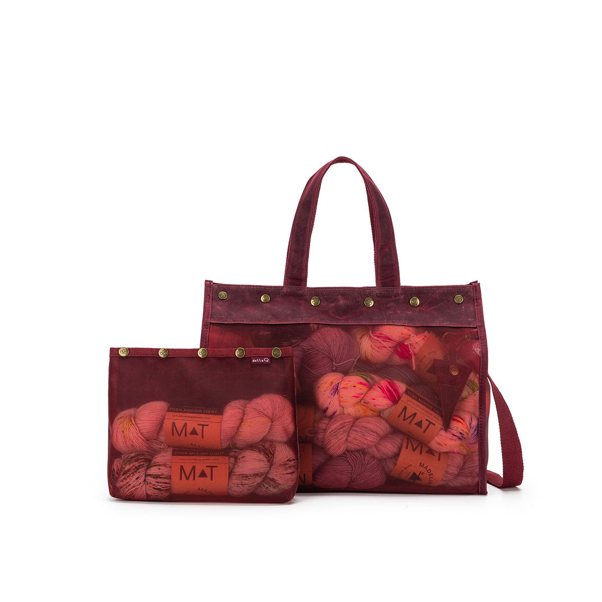 della Q Maker's Stylish Red Mesh Tote for Craft Enthusiasts