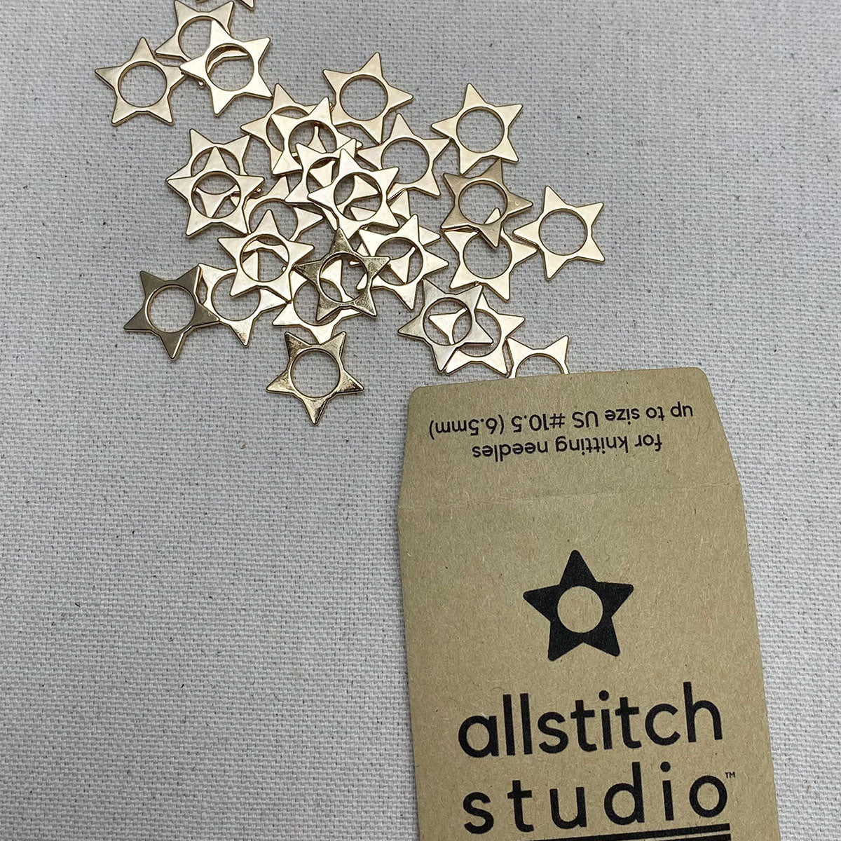 Allstitch Studio Gold Stars Seamless Stitch Markers for Knitting and Crocheting