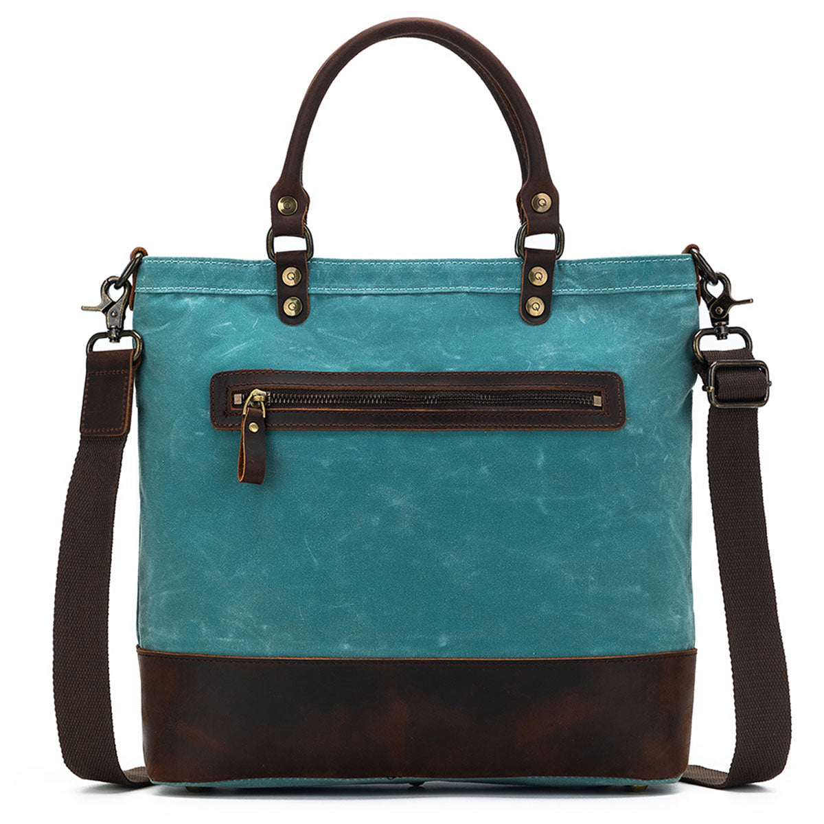 della Q Maker's Premium Canvas Tote in Teal for Knitters and Crocheters