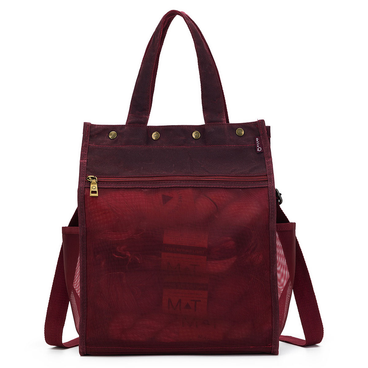 della Q Maker's Stylish Tall Mesh Tote - Red for Crafting Enthusiasts