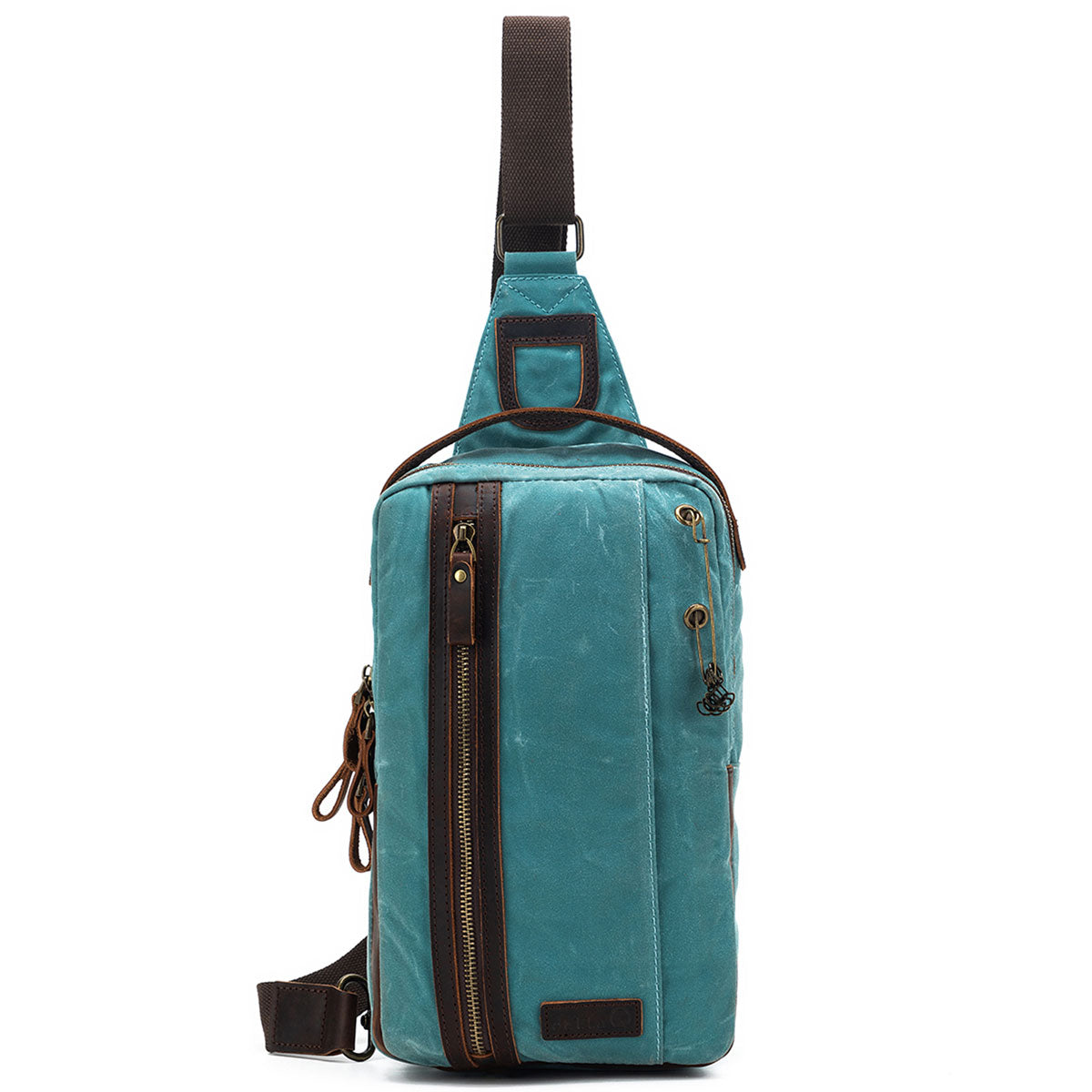 della Q Maker's Mini Messenger Bag - Teal, Lightweight & Water-Repellent