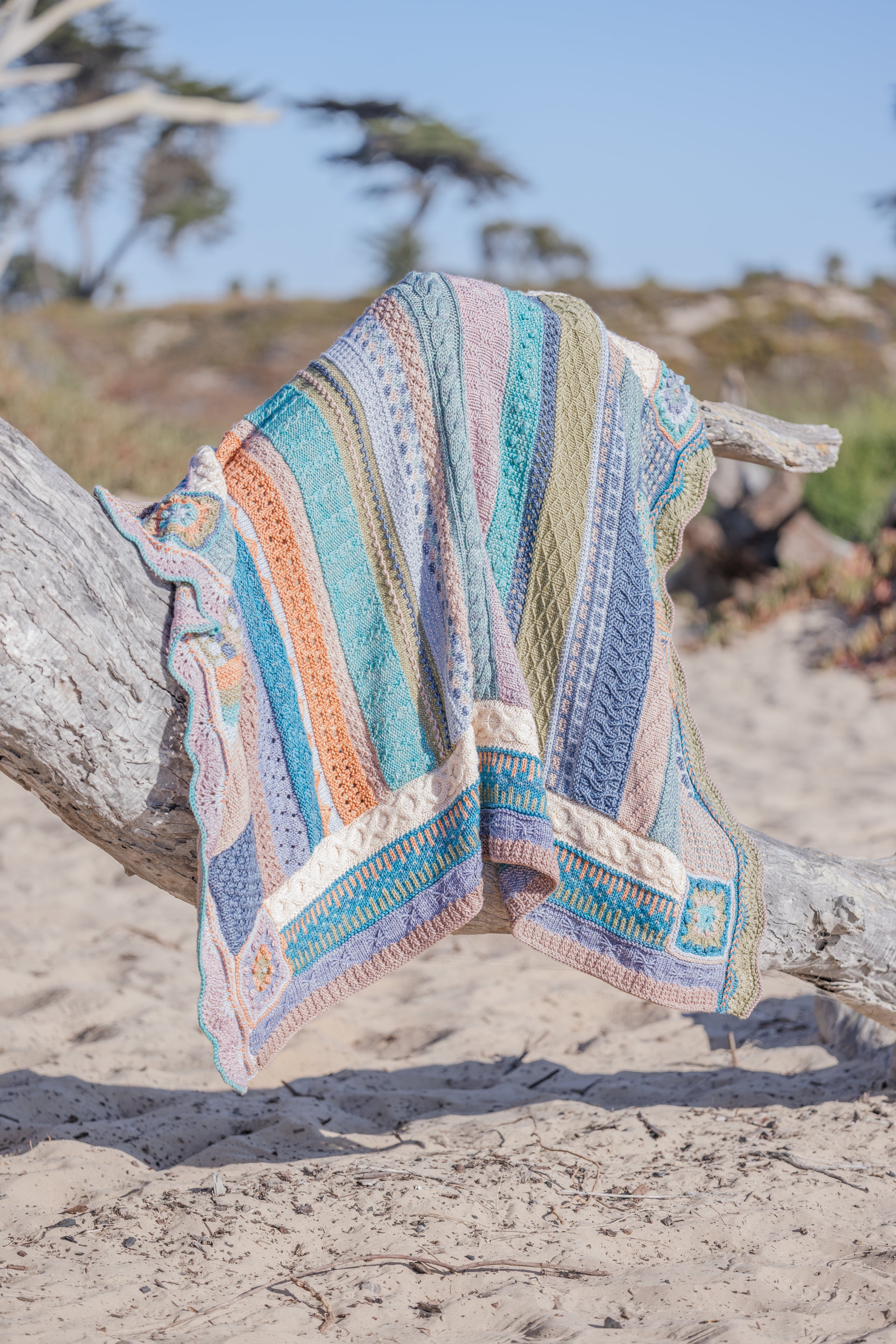 Jimmy Beans Wool 2025 Luxury Knit Blanket Club Kits - Madelinetosh Tosh Blanket in Beachy Keen Colorway