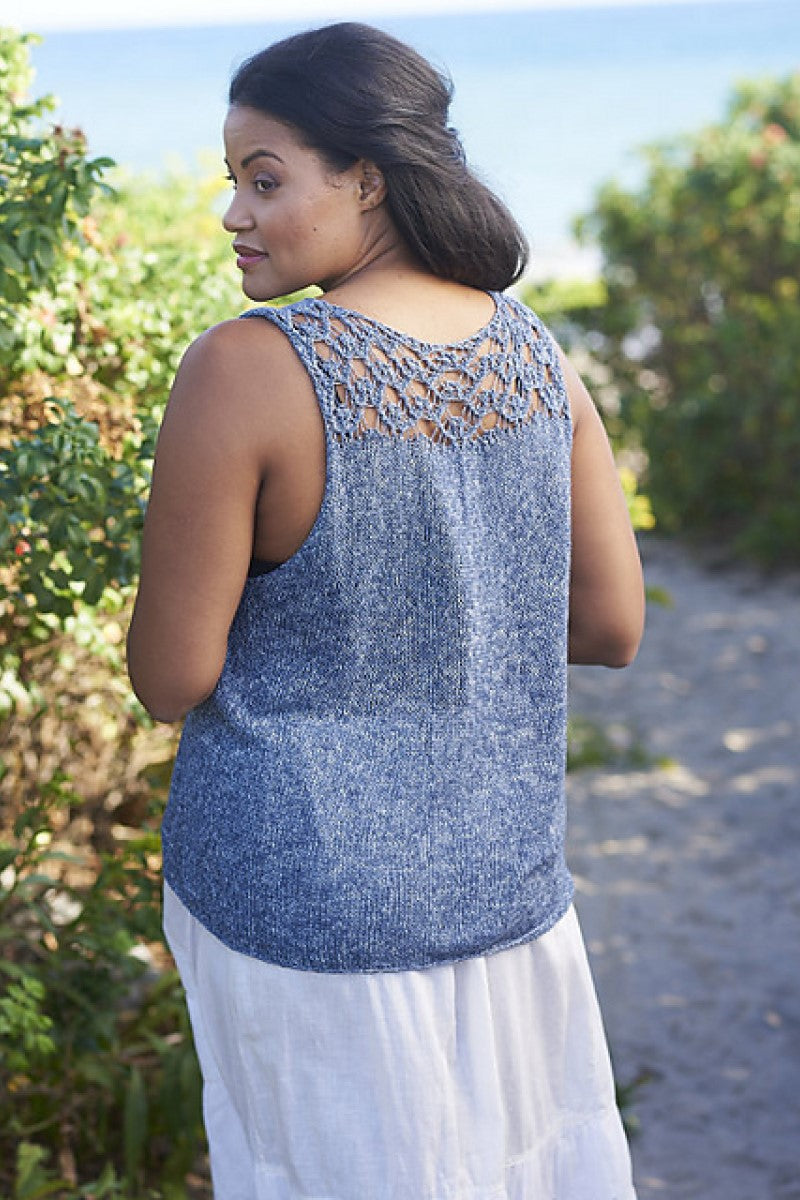 Berroco Mantra Stonewash Collection - Newbury Knit Pattern PDF Download - Loose V - Neck Silk Tank