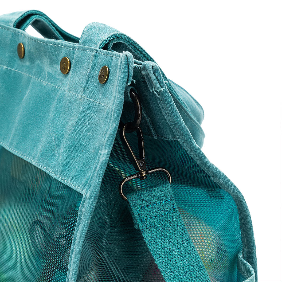 della Q Premium Tall Maker's Mesh Tote - Teal: Ideal for Crafting