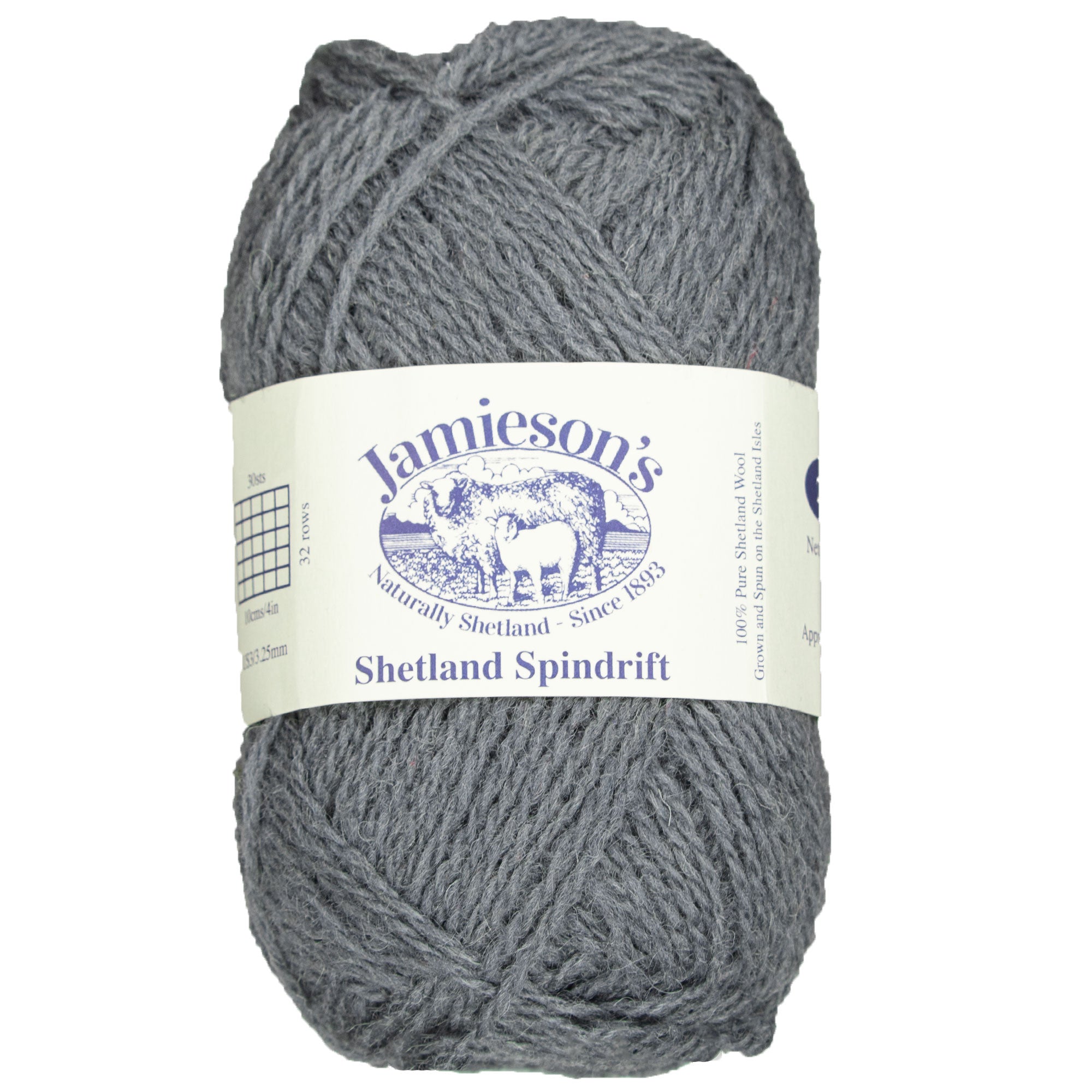 Jamieson's of Shetland Spindrift 2-Ply Yarn - 630 Dove, Ideal for Crochet and Fair Isle Knitting
