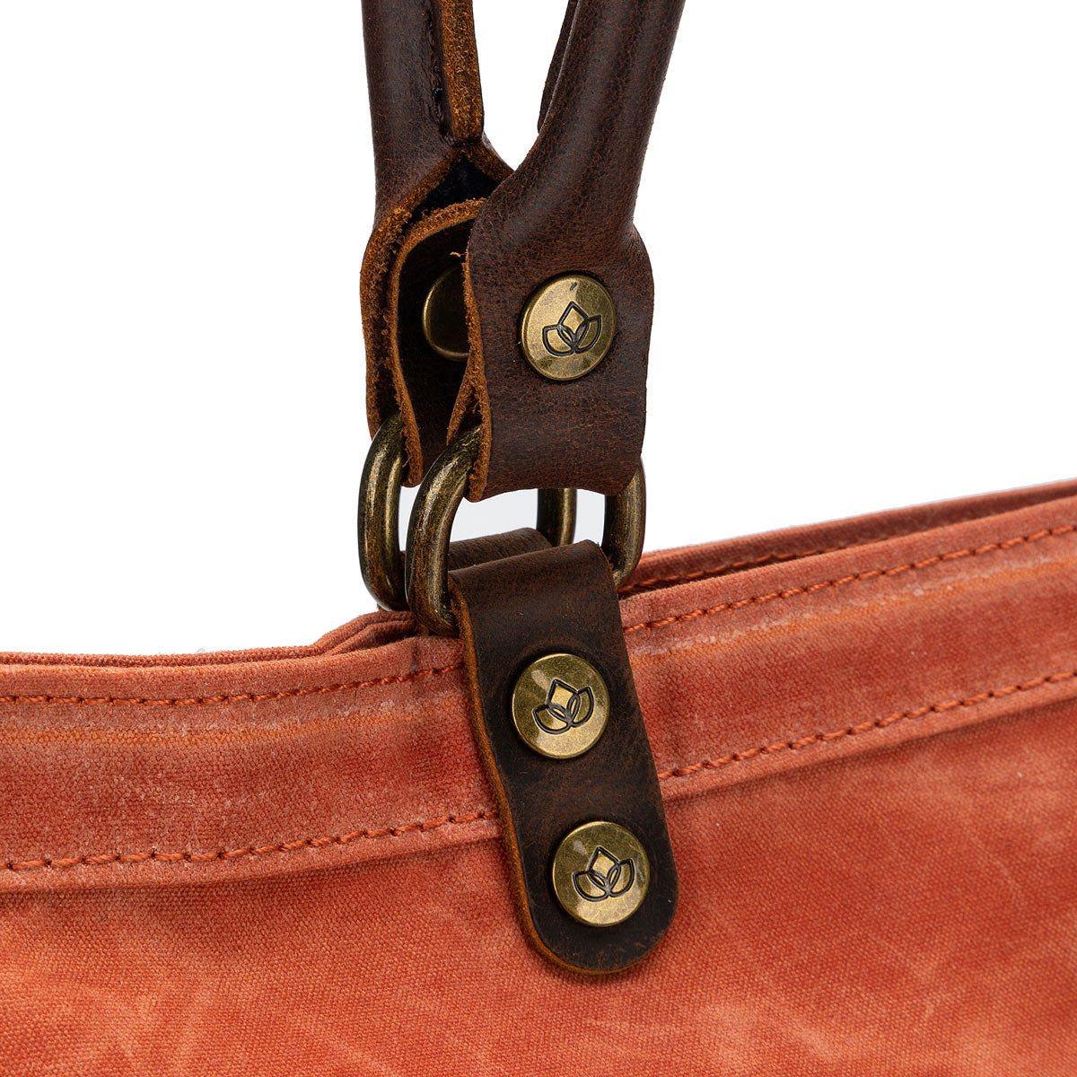 della Q Maker's Stylish Orange Canvas Tote for Knitters and Crocheters