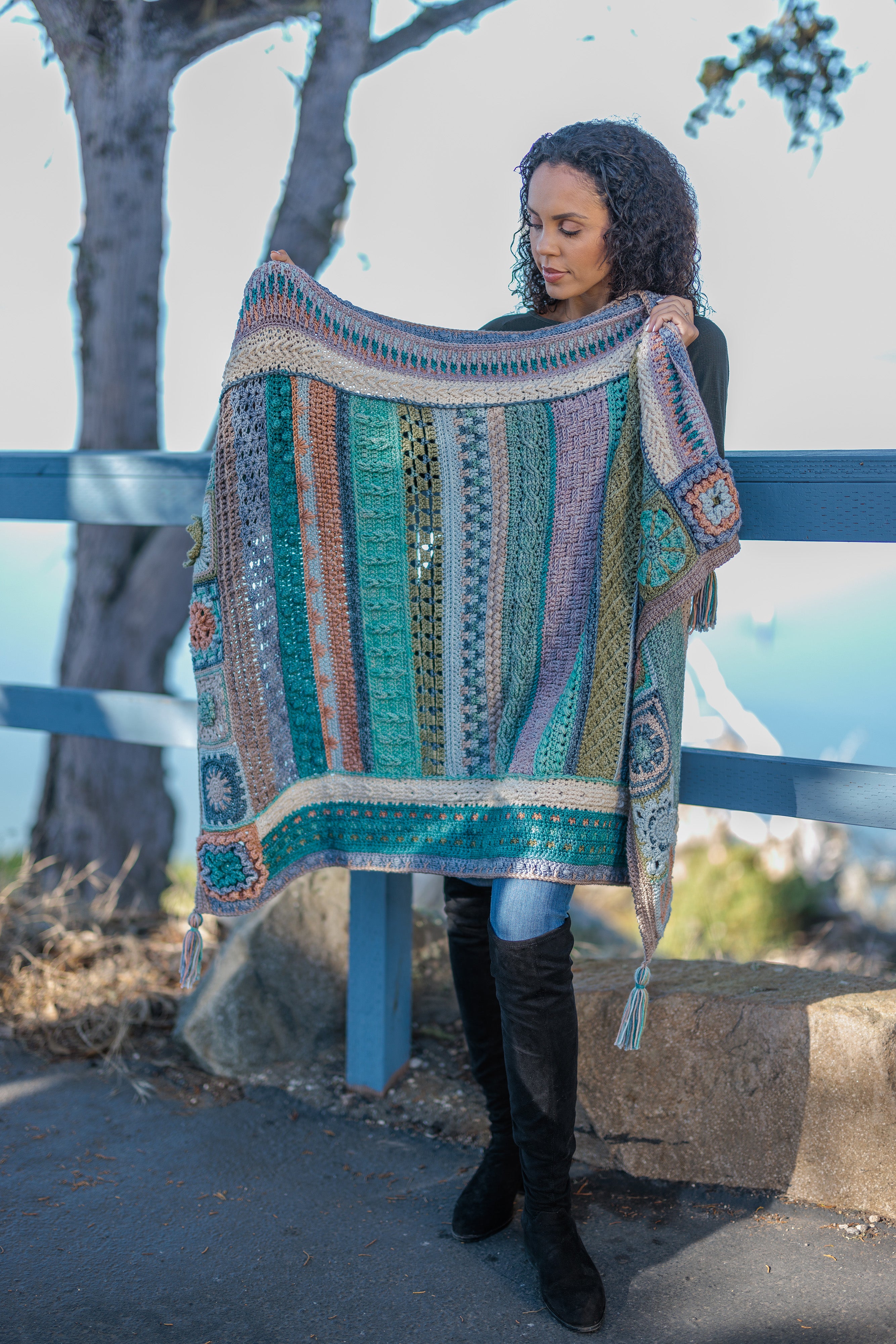 Jimmy Beans Wool 2025 Crochet Blanket Club Kits - Beanstalk Worsted Yarn - Beachy Keen Colorway for Beautiful Blankets
