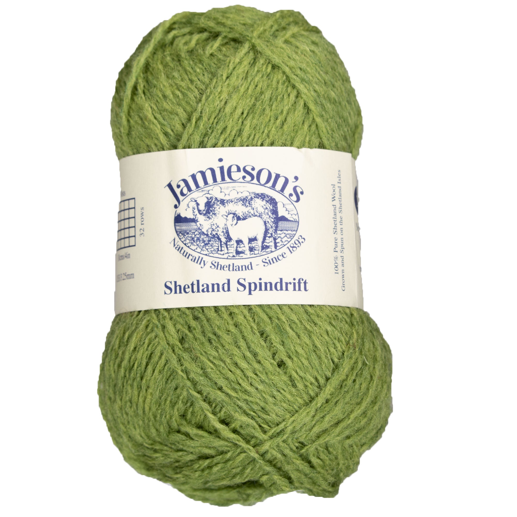 Jamieson's of Shetland Premium Spindrift Yarn - 1140 Granny Smith Color