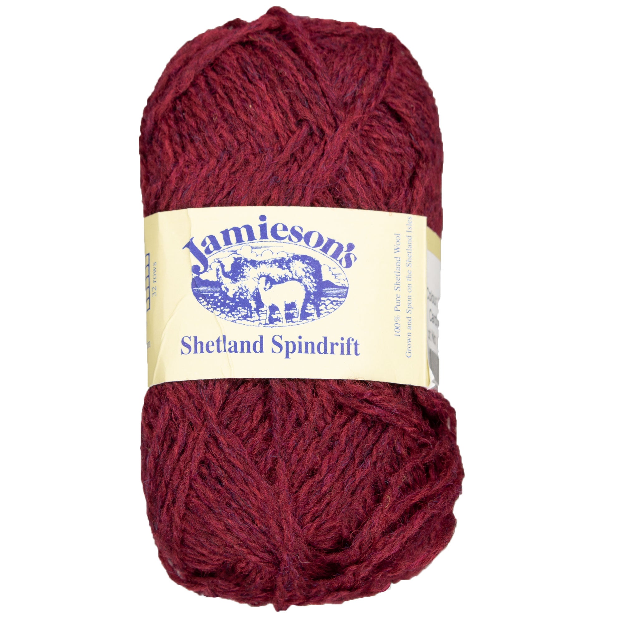 Jamieson's of Shetland Spindrift 2-Ply Yarn - 323 Cardinal for Crochet and Fair Isle Knitting