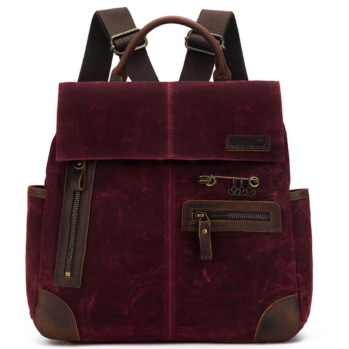 della Q Maker's Stylish Red Midi Backpack for Crafting Enthusiasts